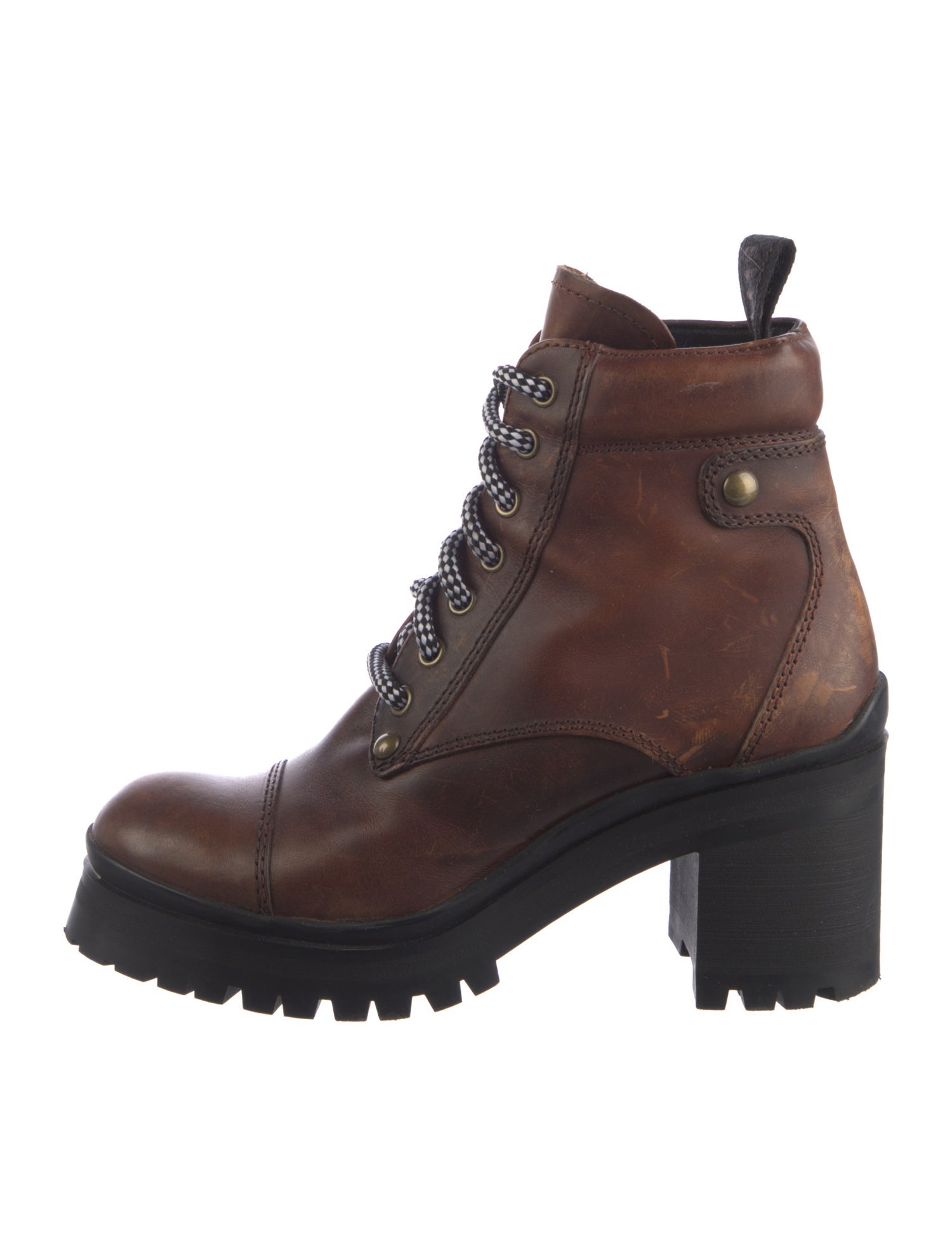 Miu Miu Leather Combat Boots