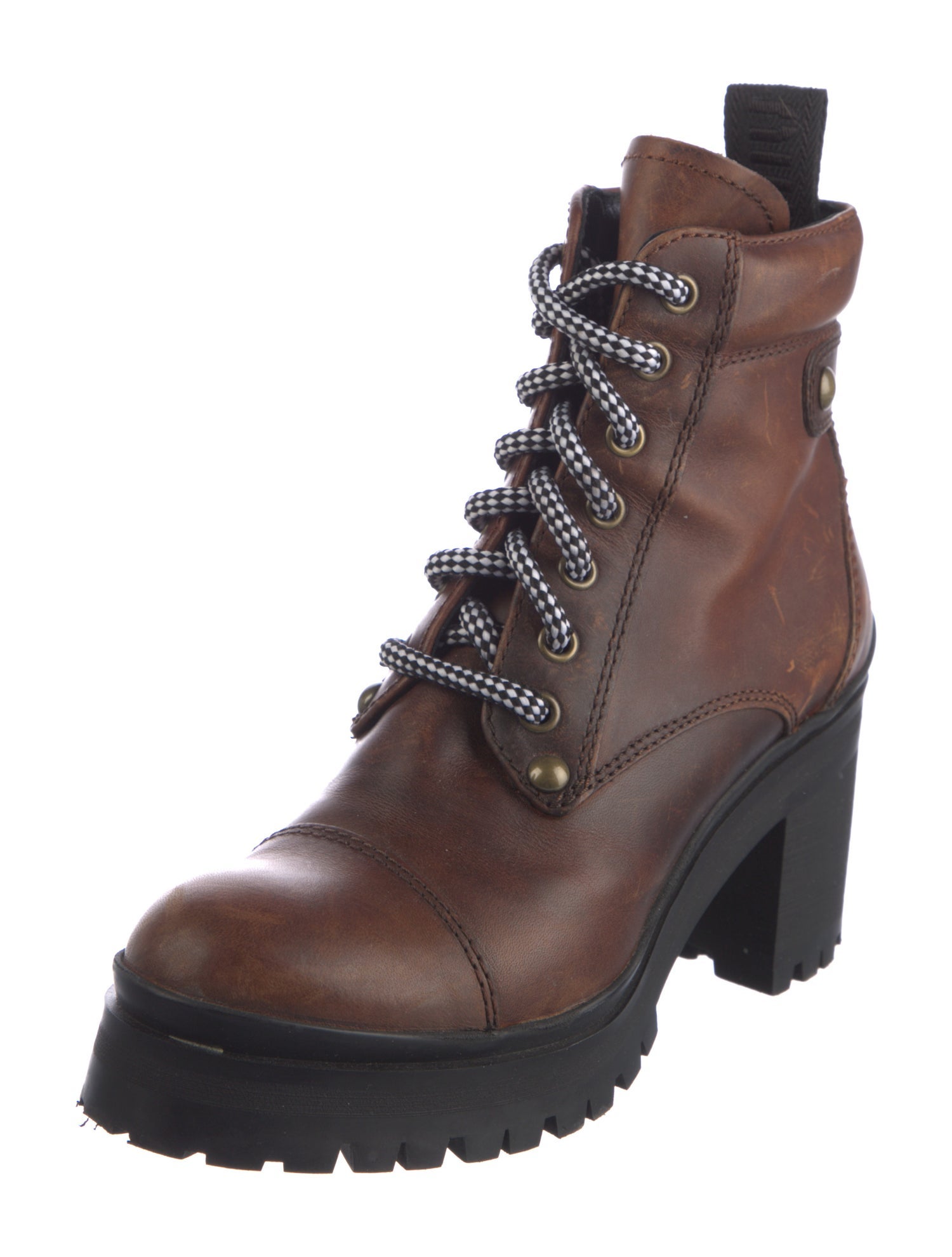 Miu Miu Leather Combat Boots
