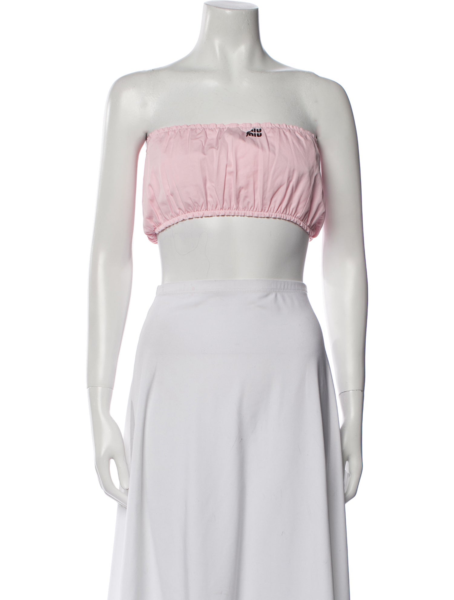 Miu Miu Poplin Strapless Crop Top