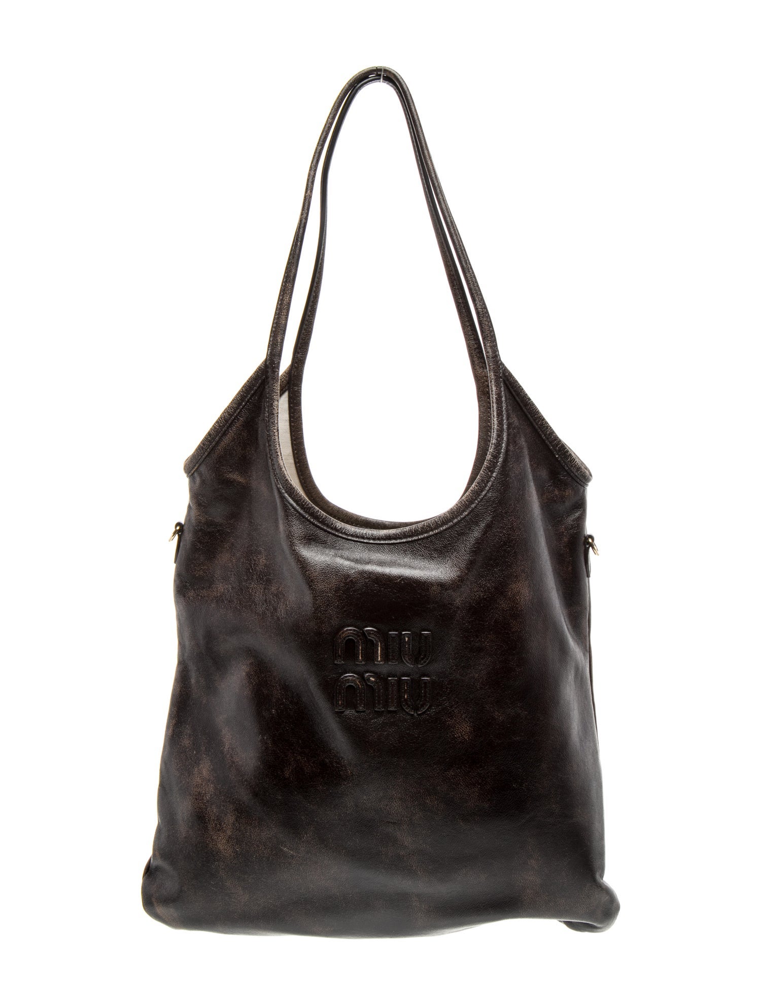 Miu Miu Leather Distressed Ivy