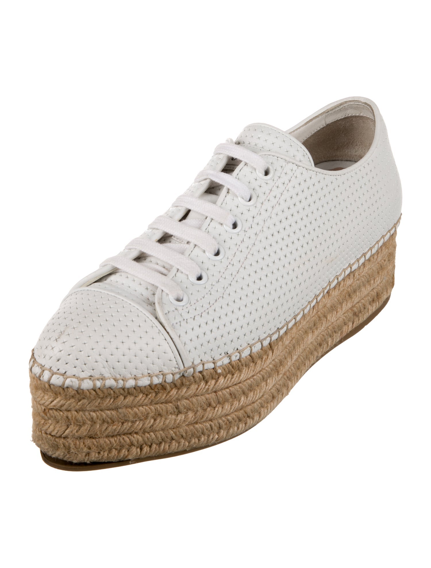 Miu Miu Leather Espadrille Sneakers