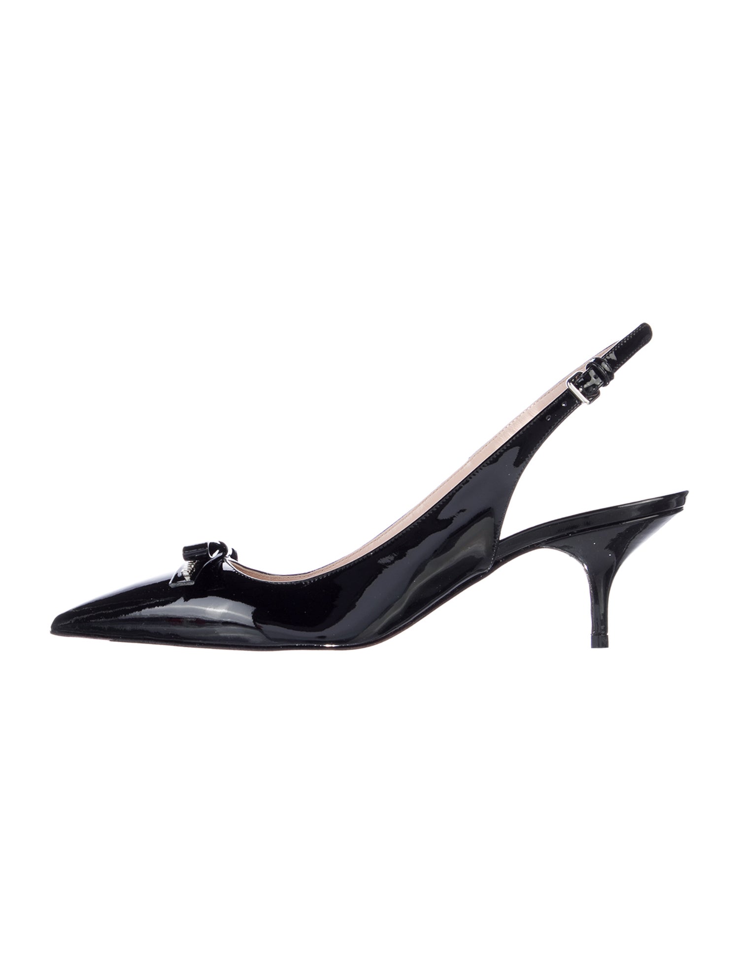 Miu Miu Patent Leather Crystal Embellishments Slingback Pumps