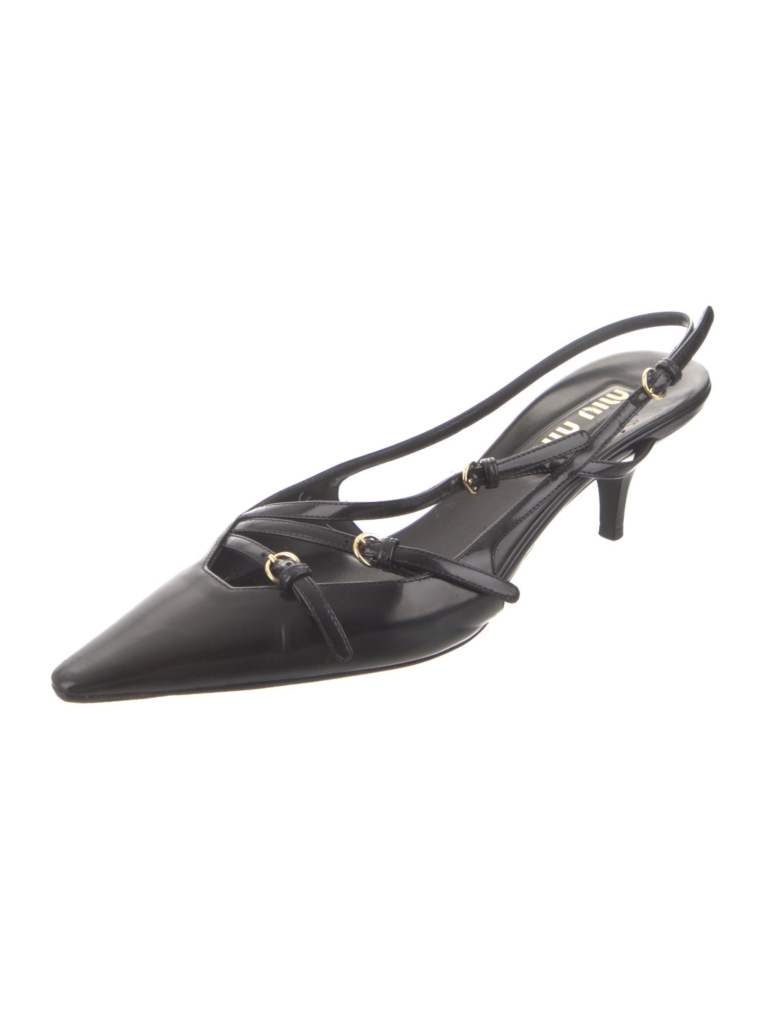 Miu Miu Patent Leather Slingback Pumps