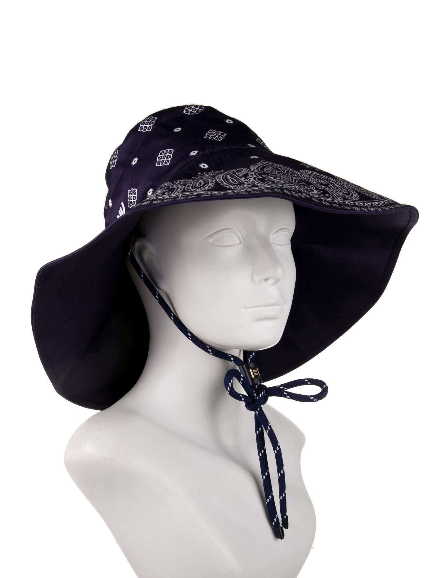 Miu Miu Pattern Print Wide Brim Bucket Hat w/Tags