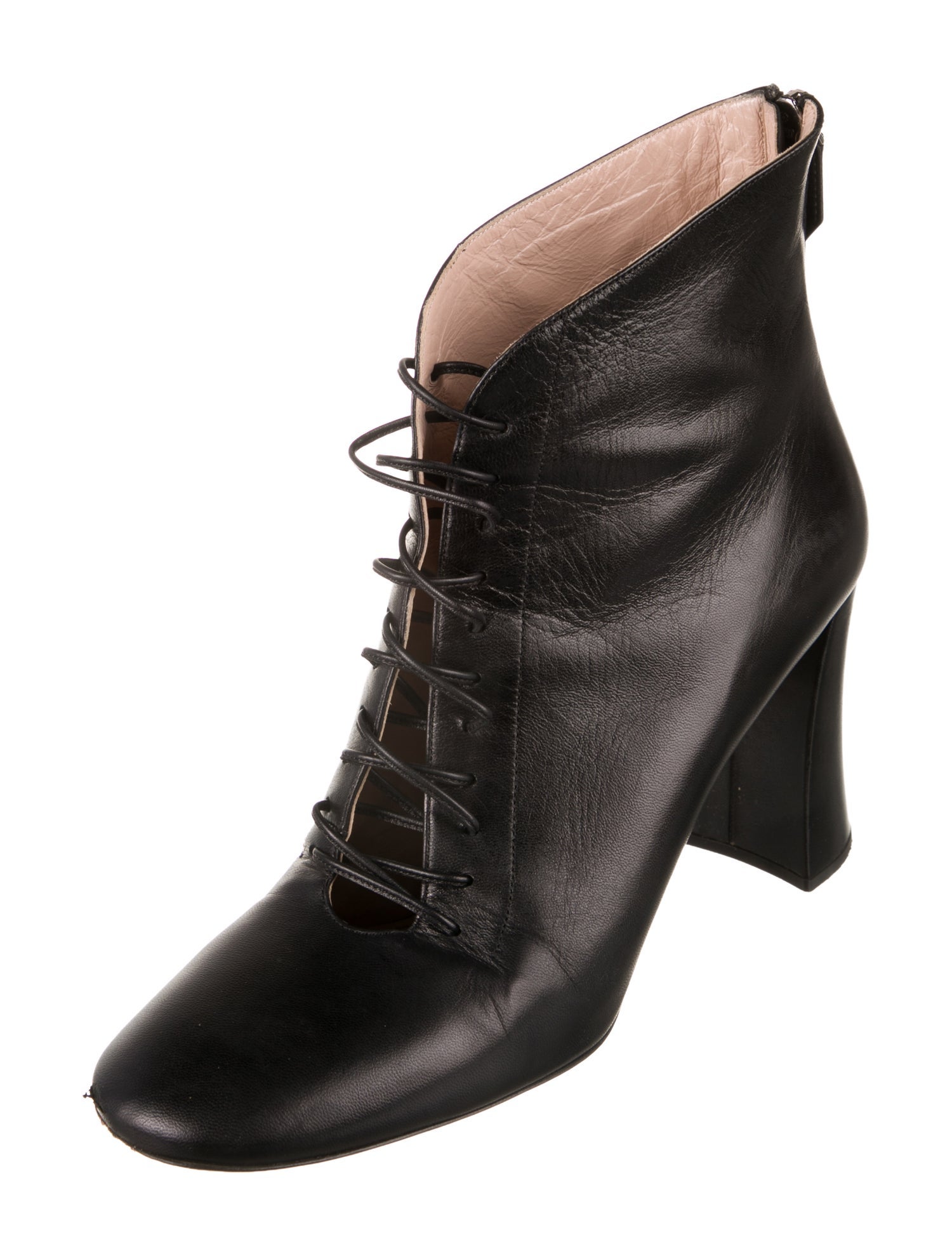 Miu Miu Leather Lace-Up Boots