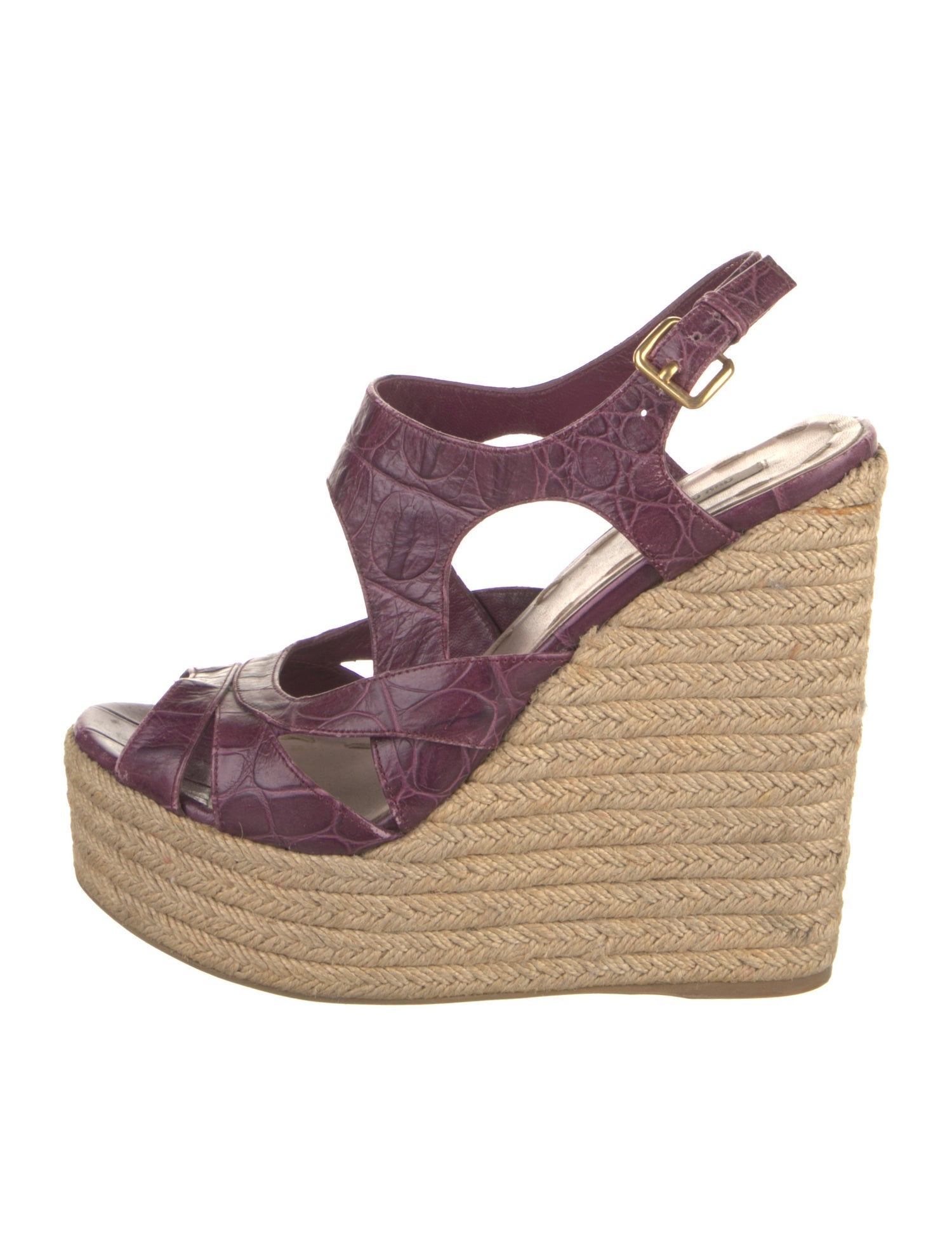 Miu Miu Embossed Leather Animal Print Espadrilles