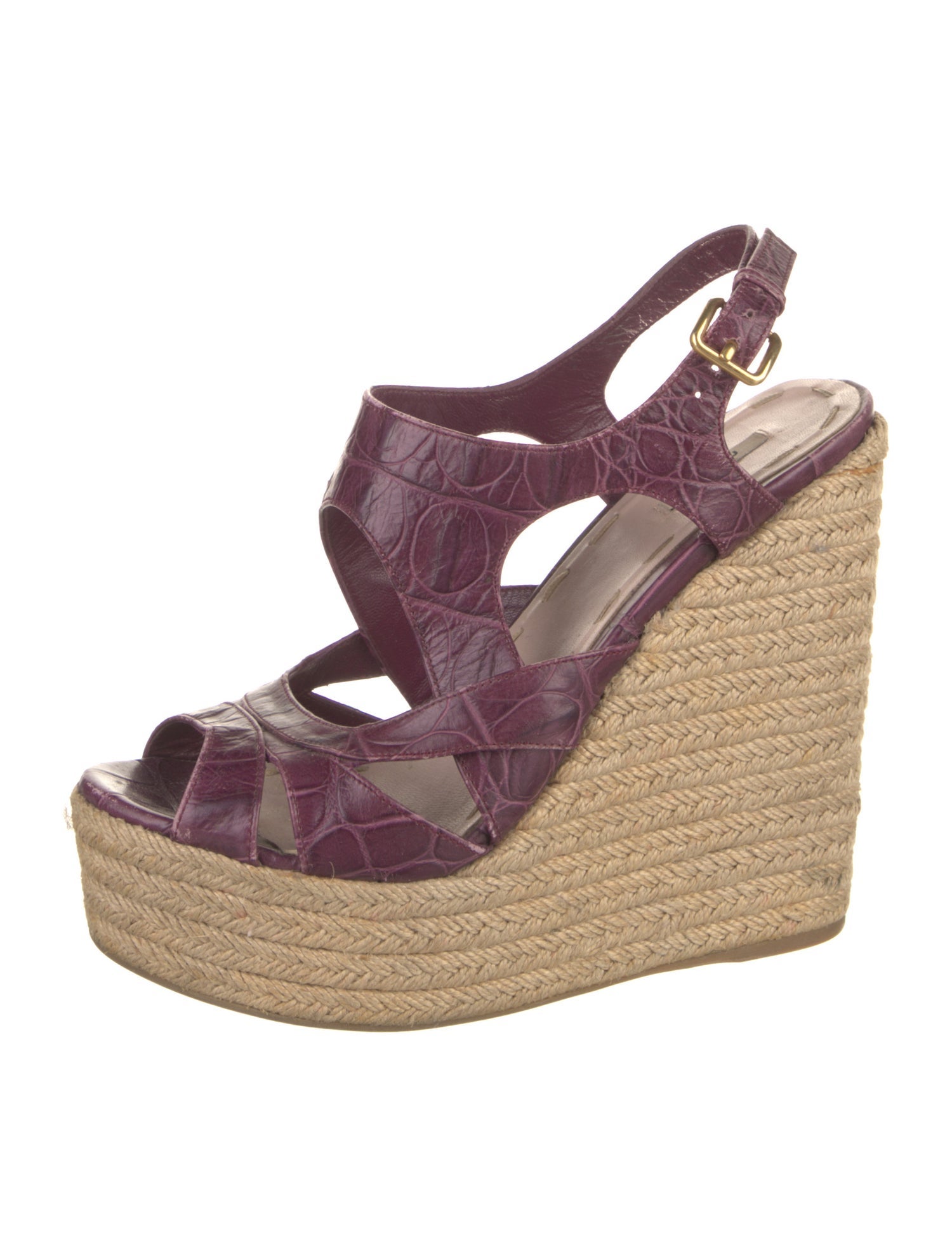 Miu Miu Embossed Leather Animal Print Espadrilles