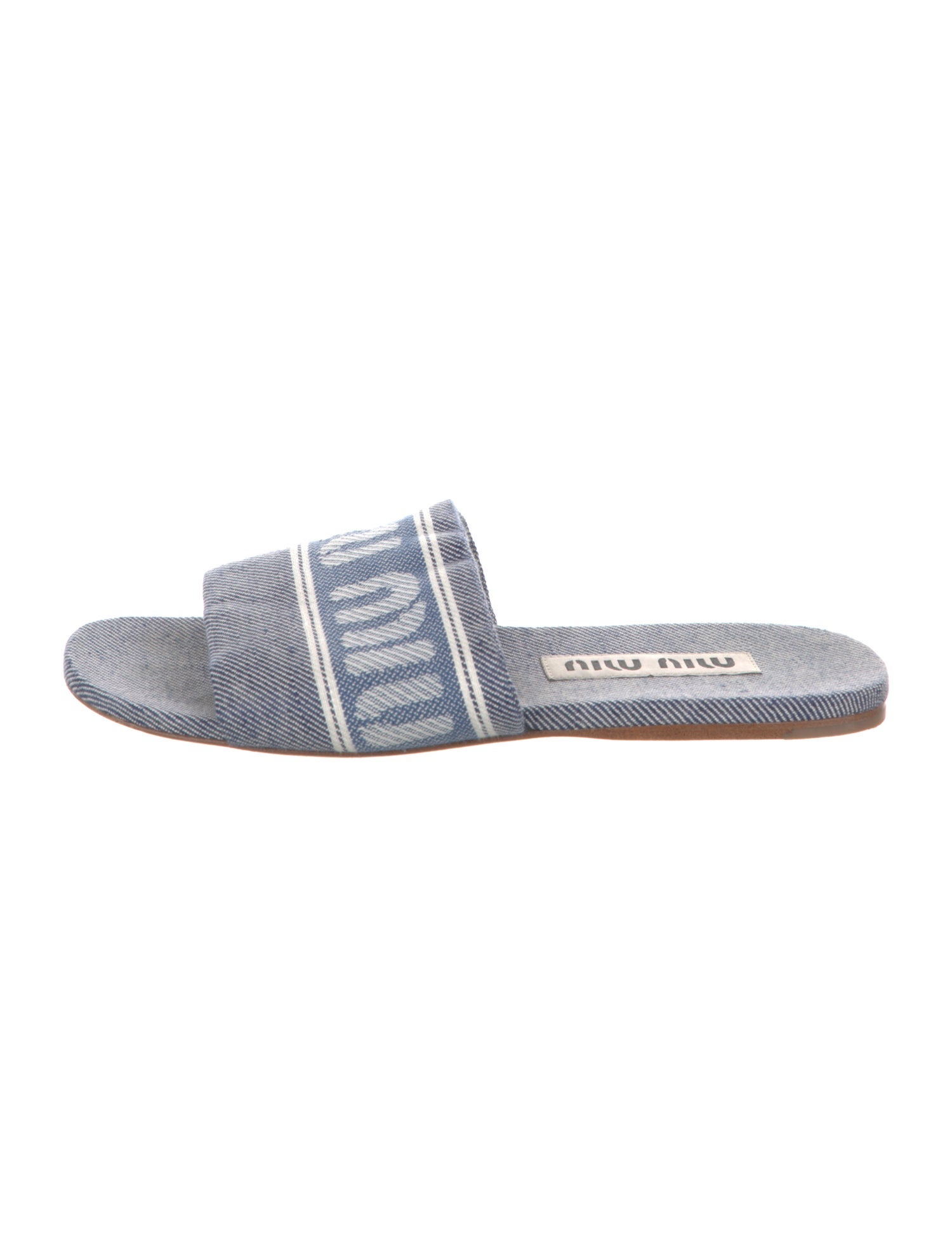 Miu Miu Denim Printed Slides