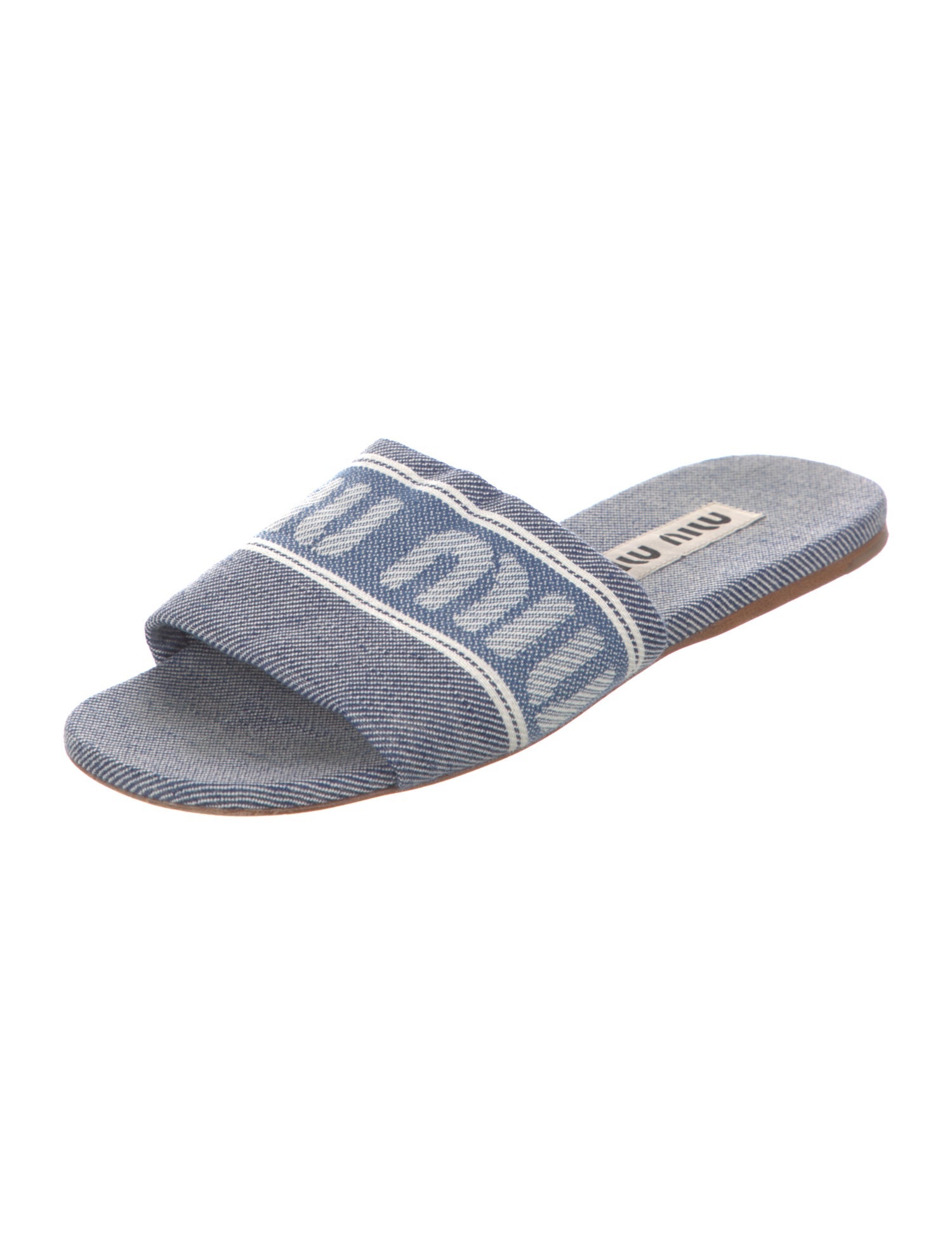 Miu Miu Denim Printed Slides