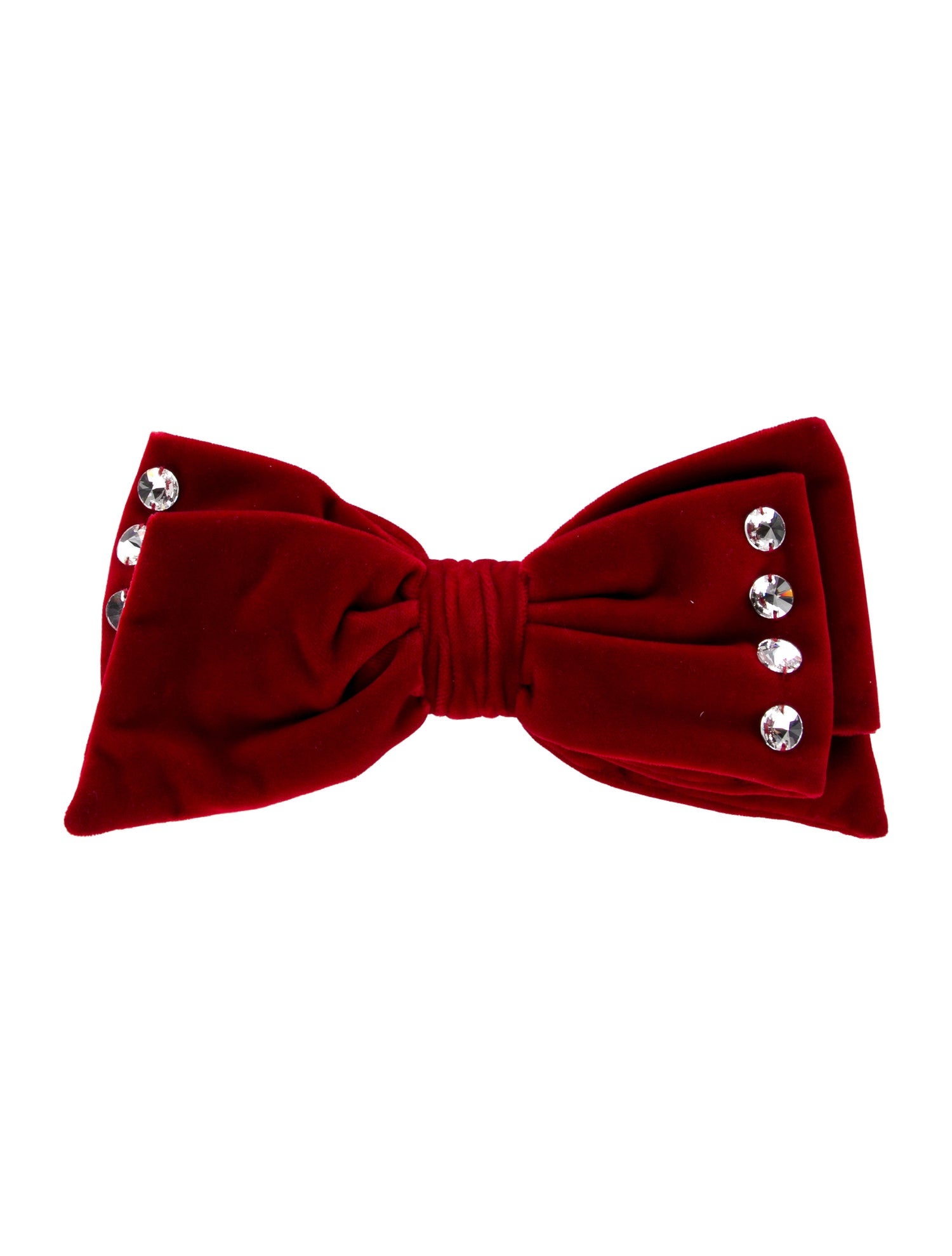 Miu Miu Crystal Embellished Velvet Bow