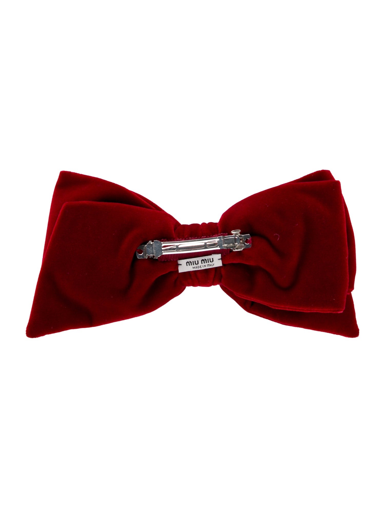 Miu Miu Crystal Embellished Velvet Bow