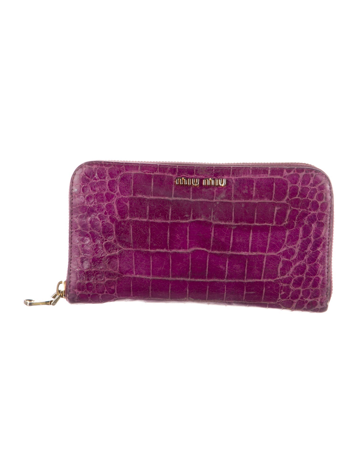 Miu Miu Crocodile Animal Print Wristlet
