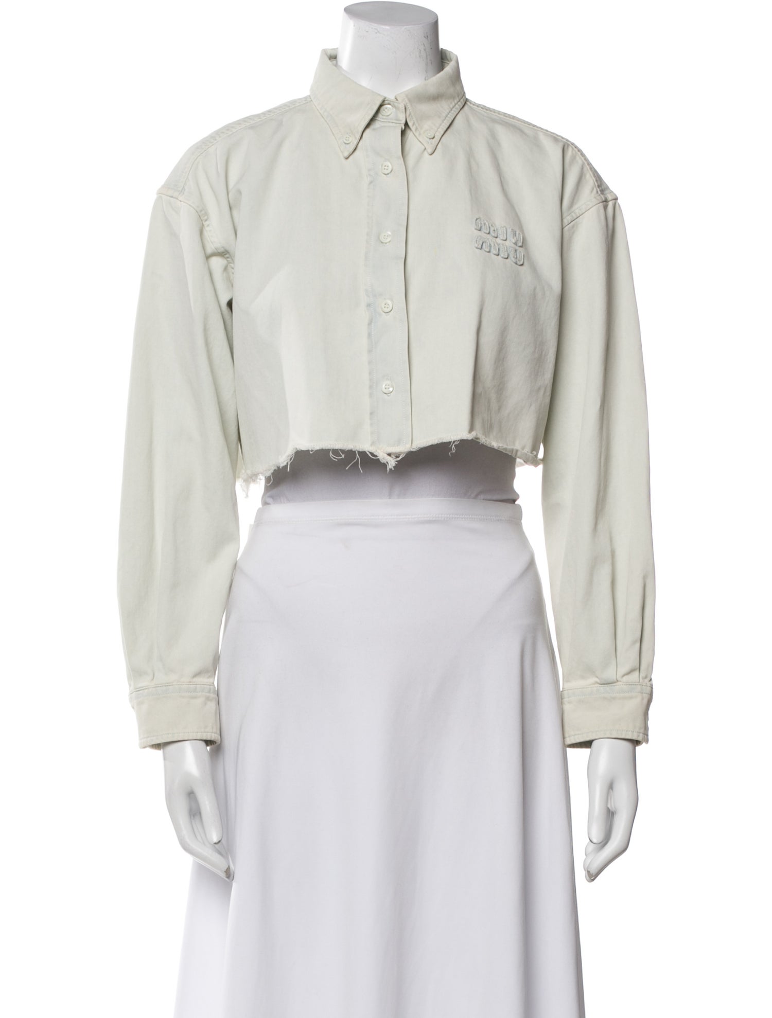 Miu Miu 2022 Long Sleeve Crop Top