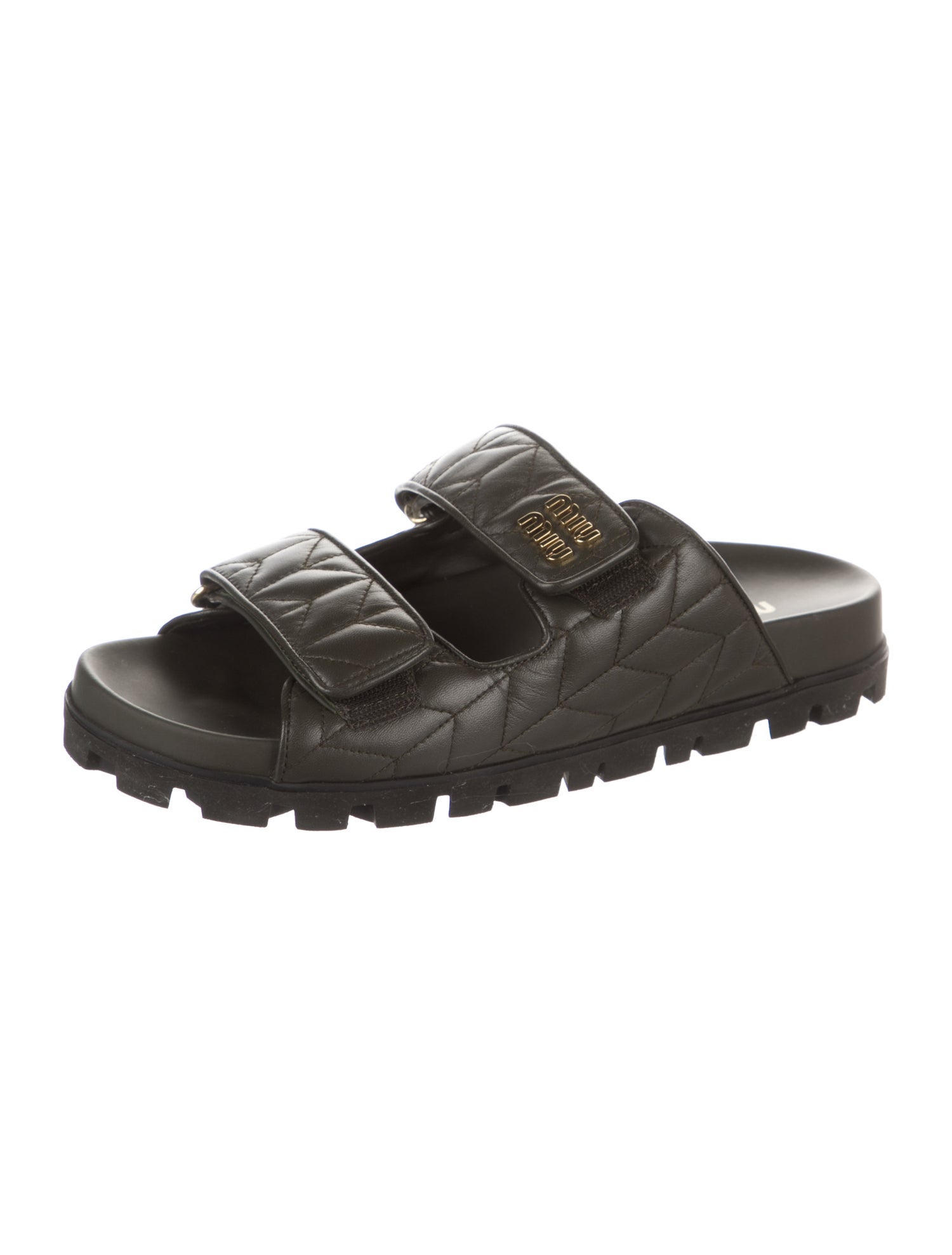 Miu Miu Leather Slides