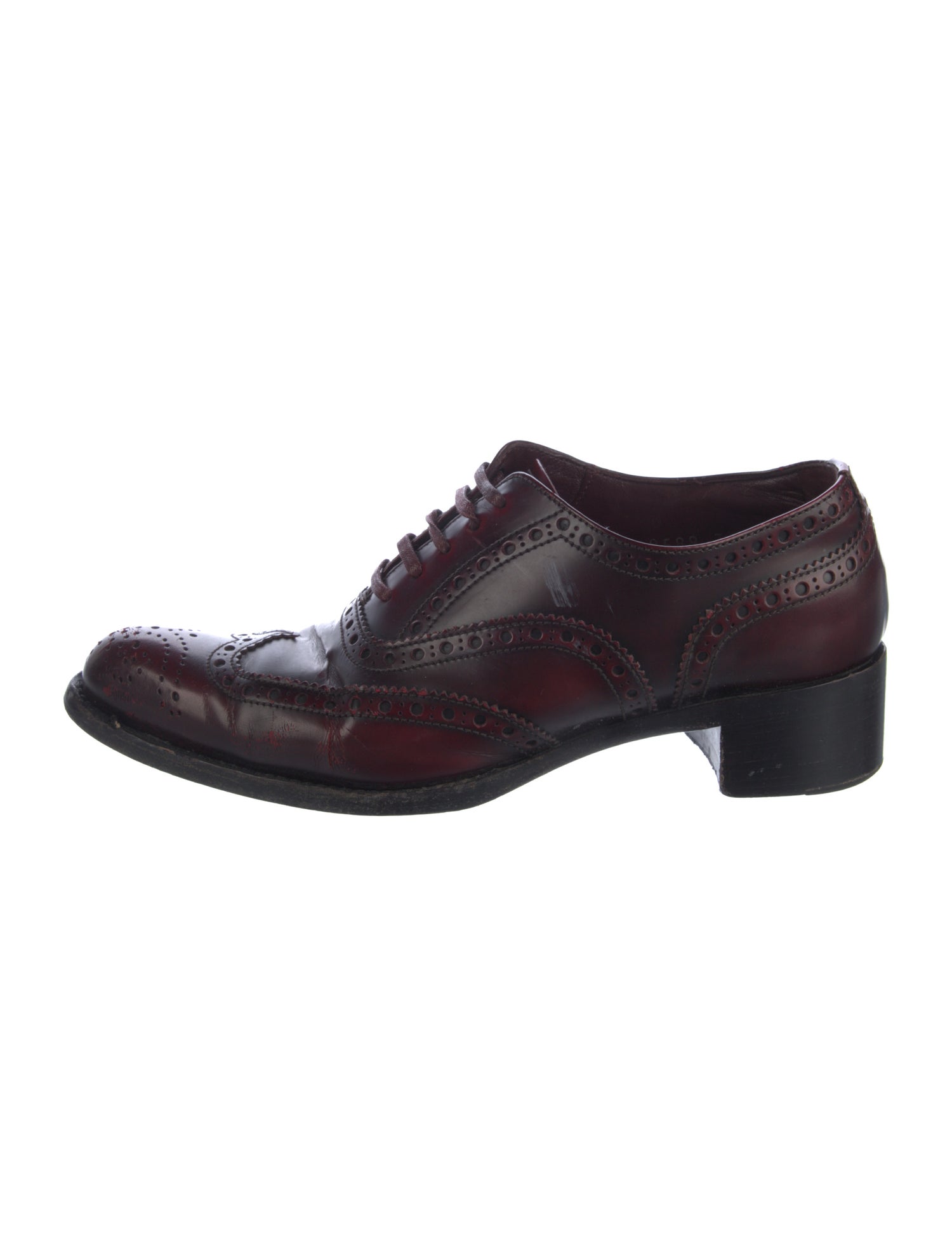 Miu Miu Leather Lasercut Accents Oxfords