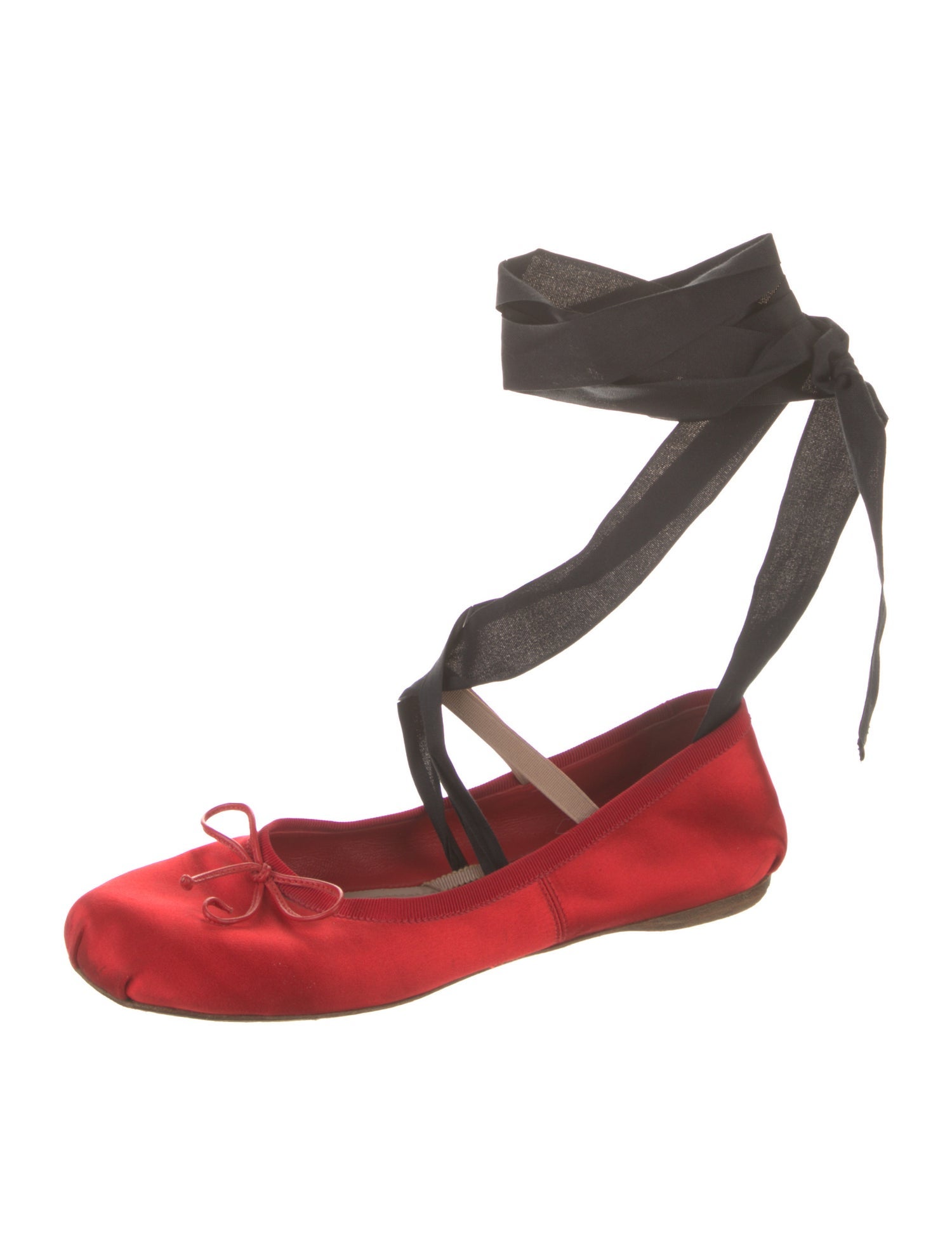 Miu Miu Leather Colorblock Pattern Ballet Flats