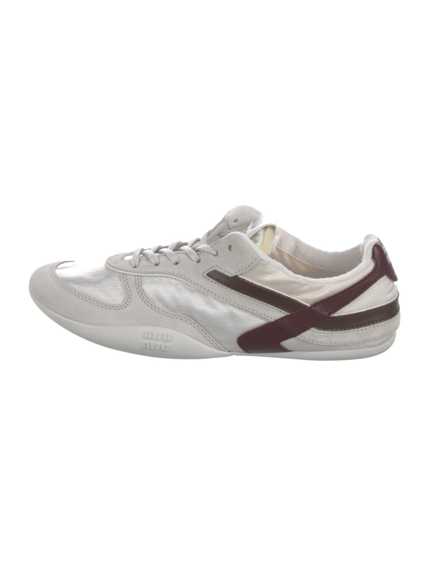 Miu Miu Leather Distressed Accents Sneakers
