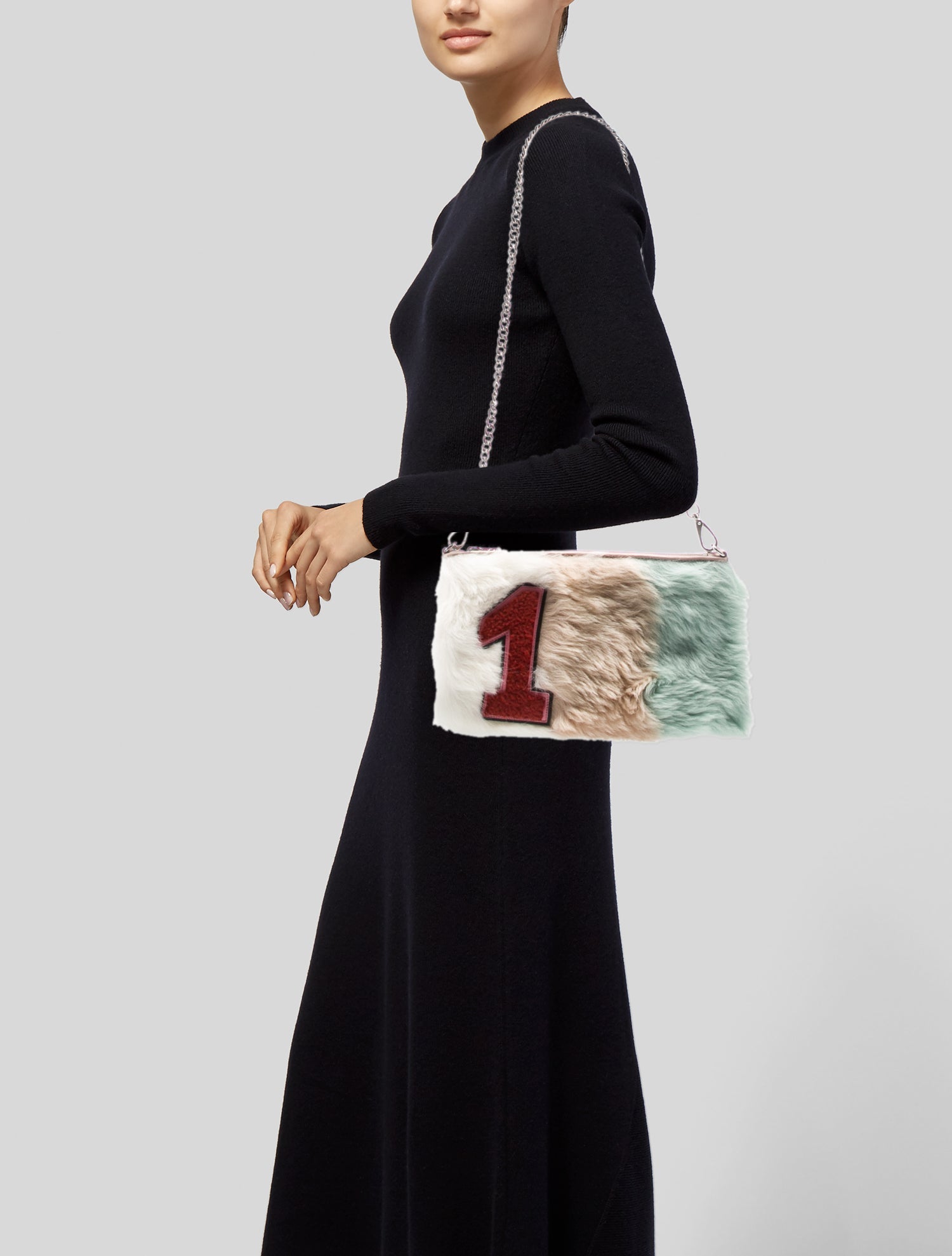 Miu Miu Shearling Clutch w/ Tags