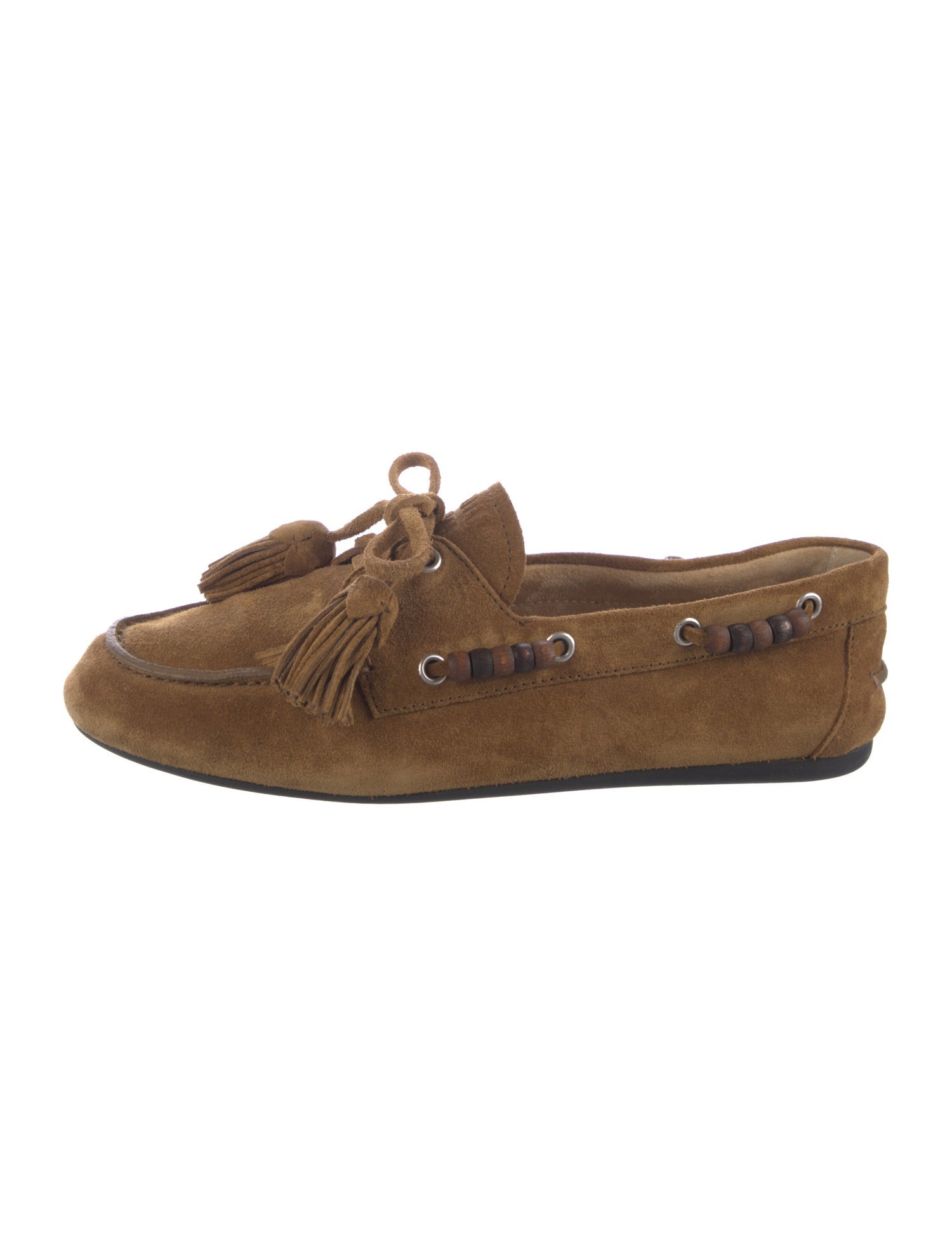 Miu Miu Suede Tassel Accents Moccasins