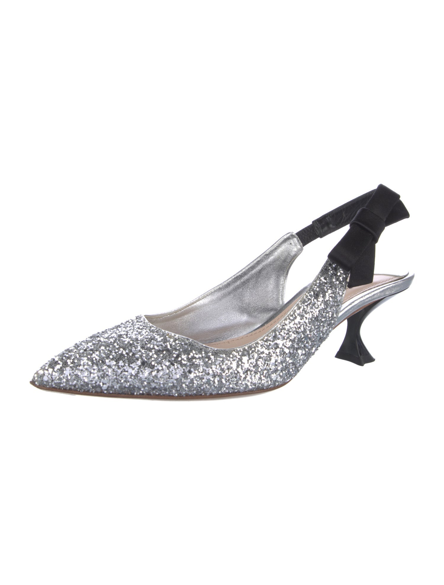 Miu Miu Glitter Glitter Accents Slingback Pumps