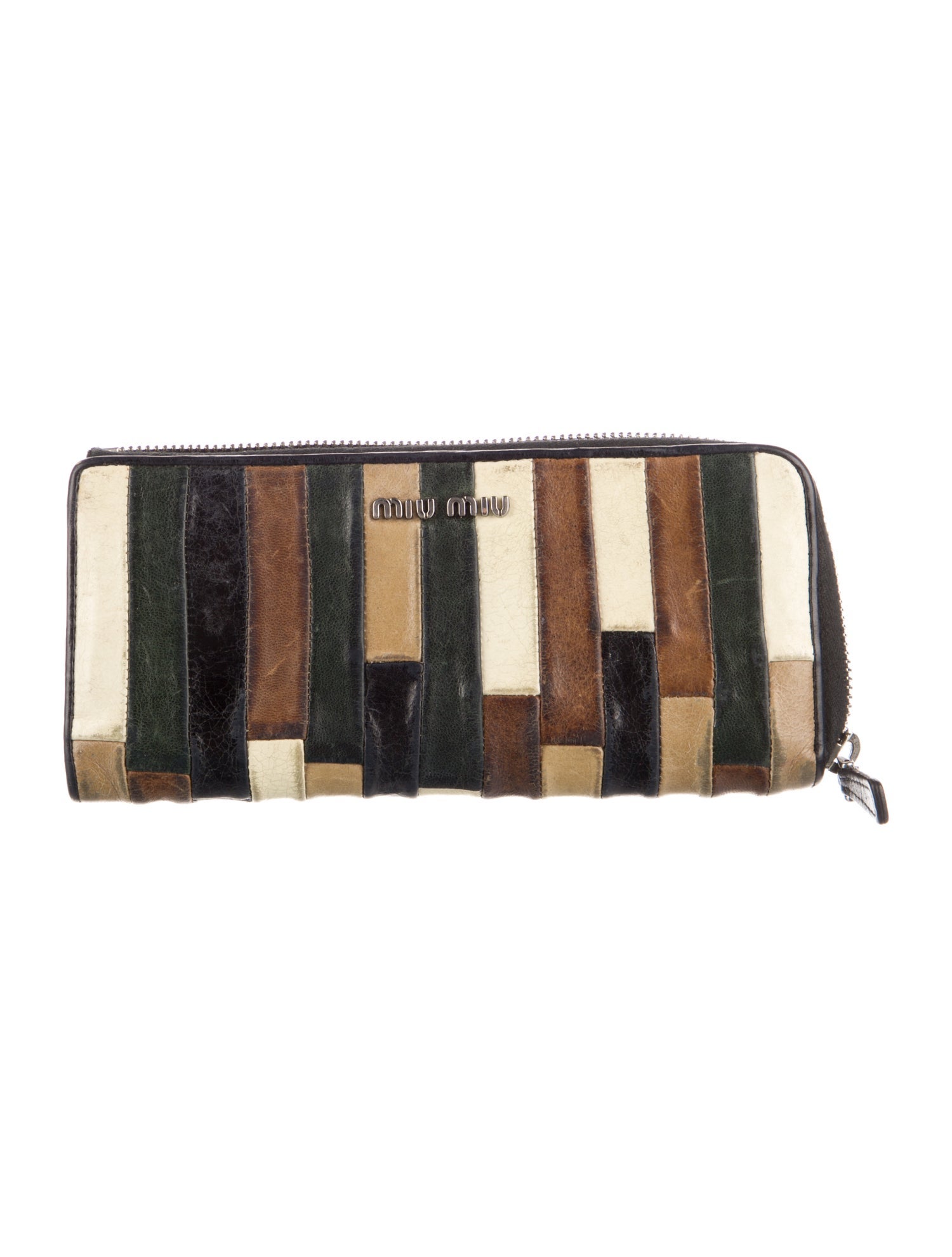 Miu Miu Leather Colorblock Pattern Continental Wallet