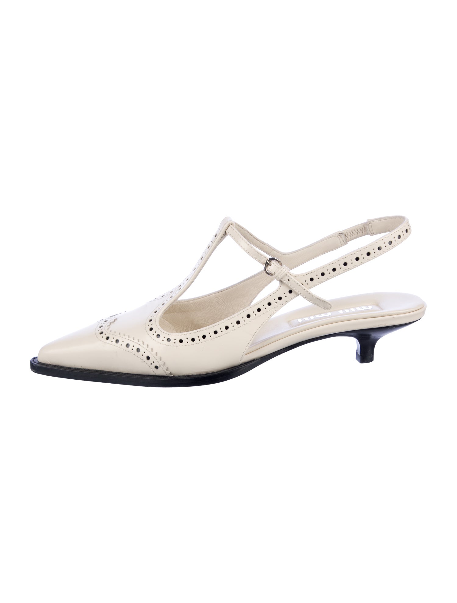 Miu Miu Leather T-Strap Pumps