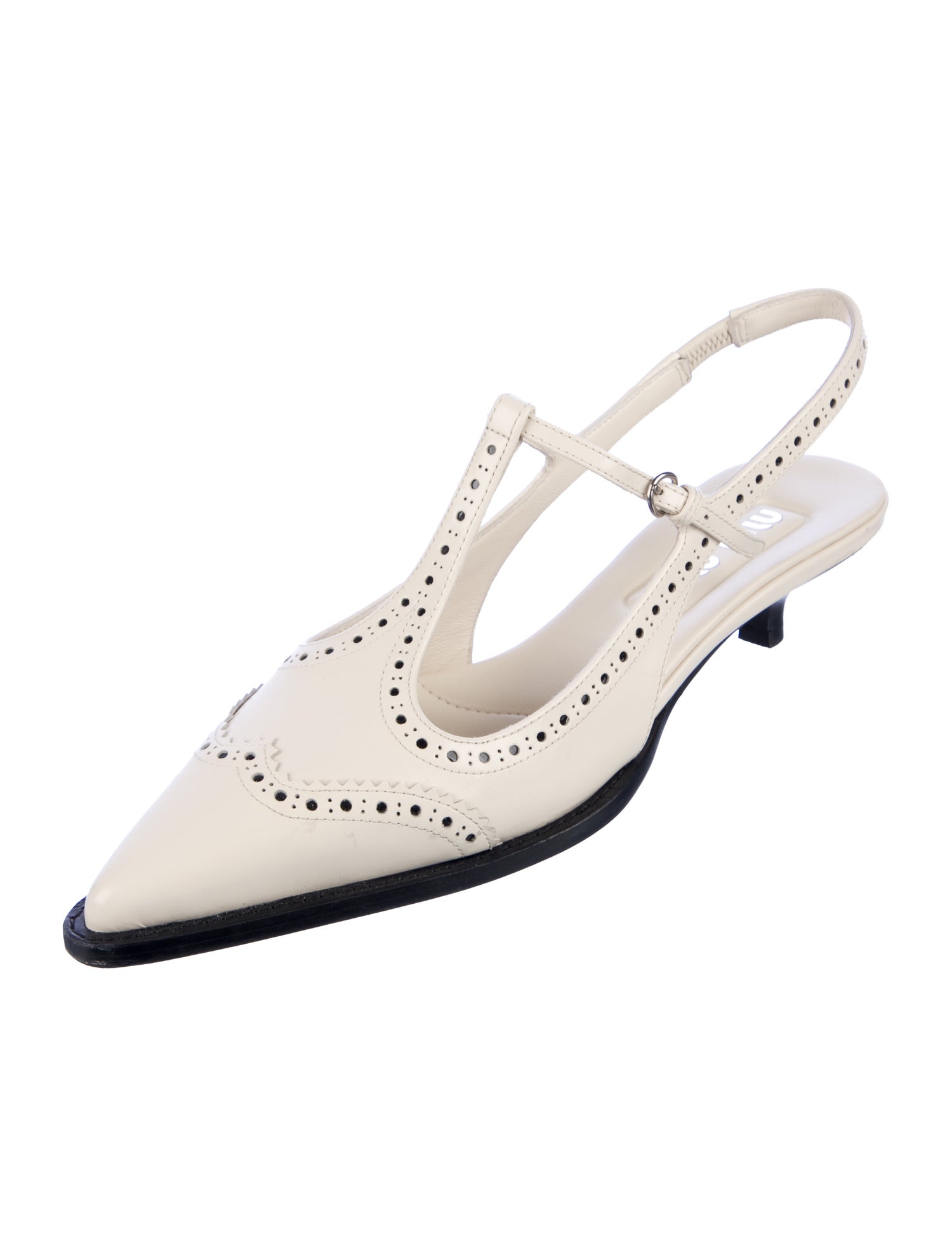 Miu Miu Leather T-Strap Pumps