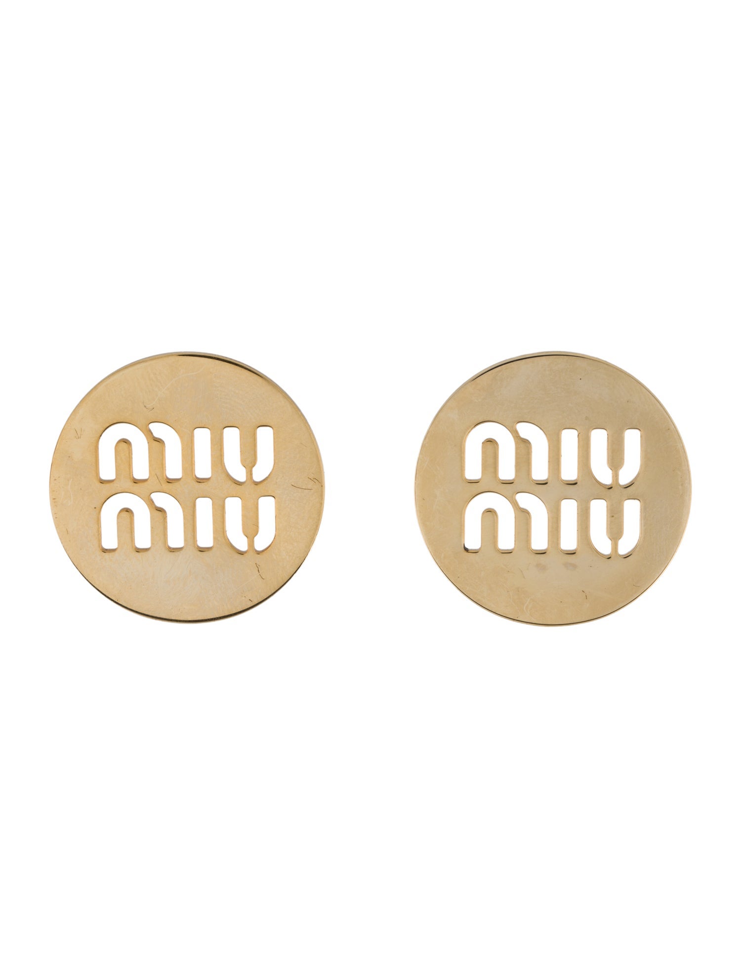 Miu Miu Logo Round Earrings