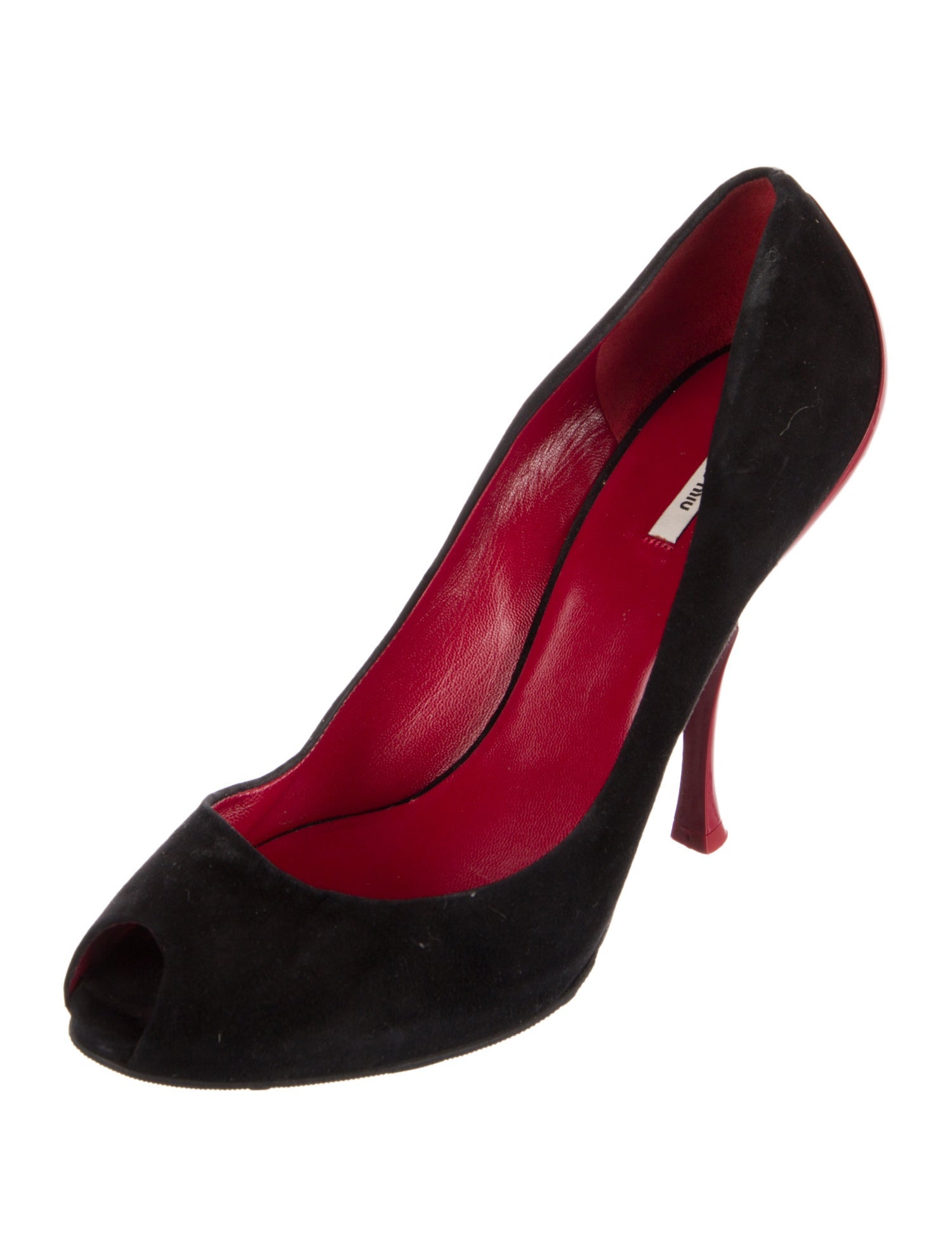 Miu Miu Suede Colorblock Pattern Pumps