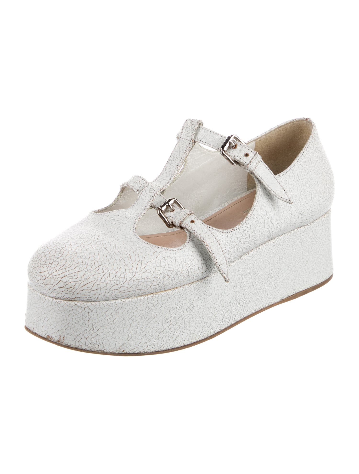 Miu Miu Leather T-Strap Pumps