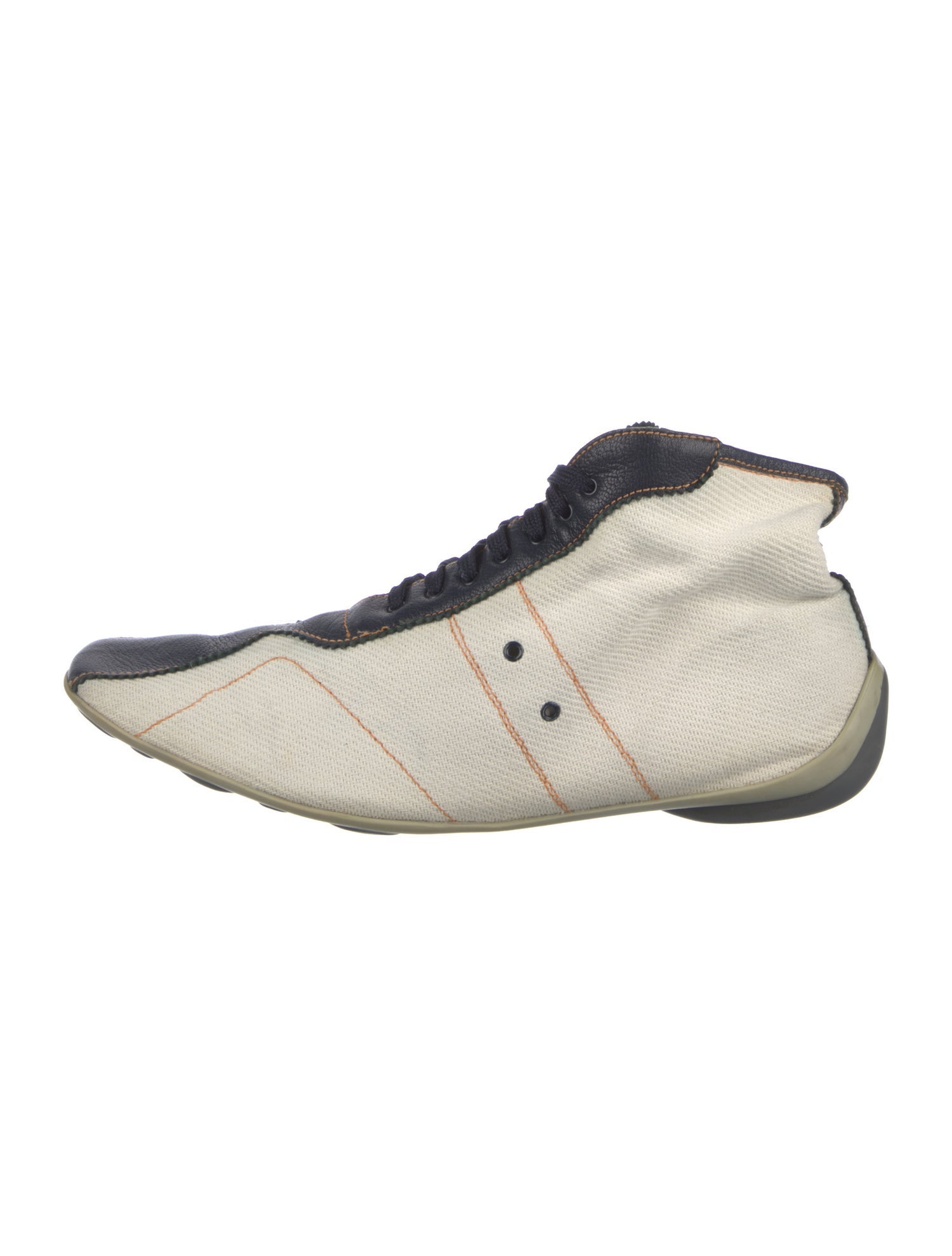 Miu Miu Leather Colorblock Pattern Sneakers