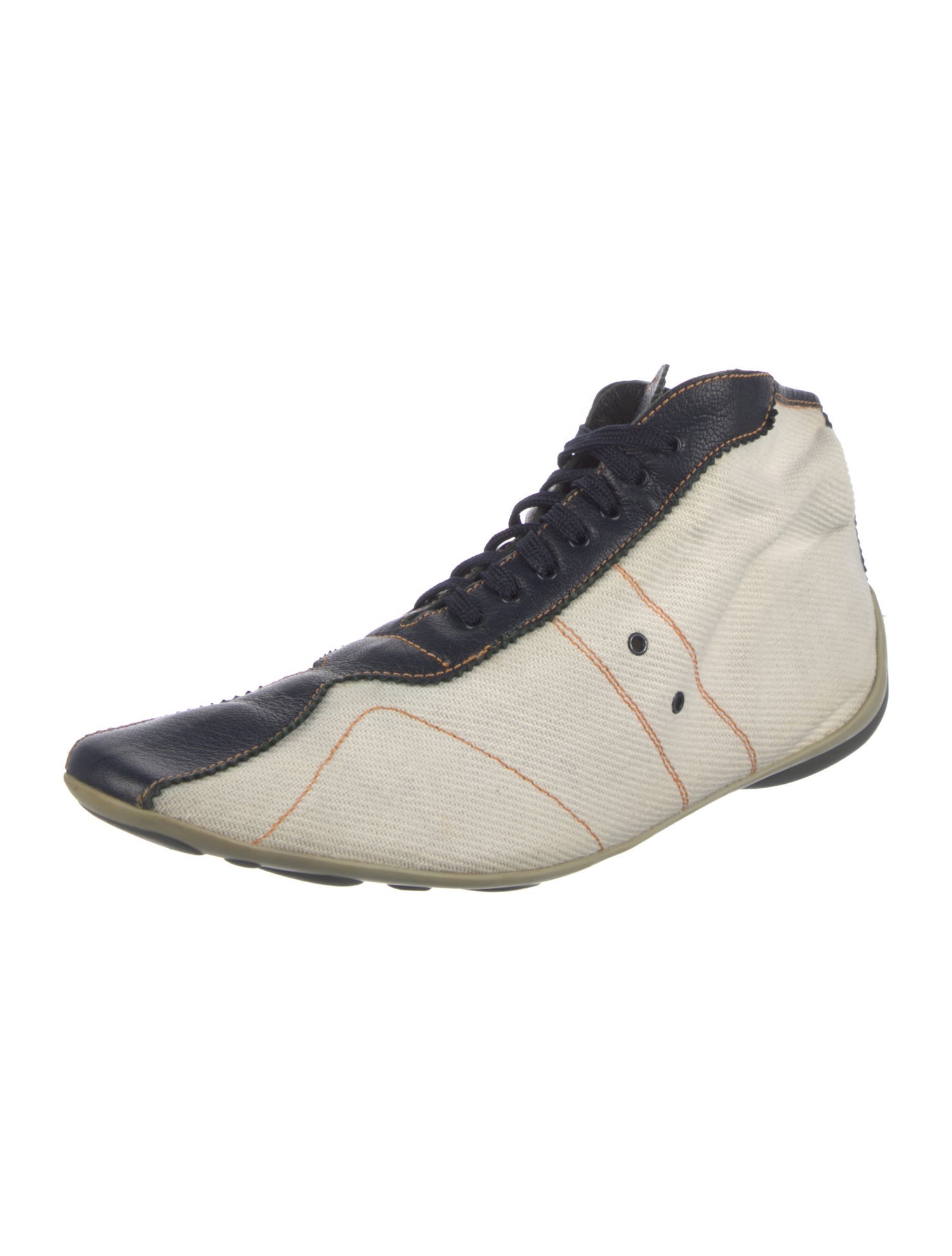 Miu Miu Leather Colorblock Pattern Sneakers