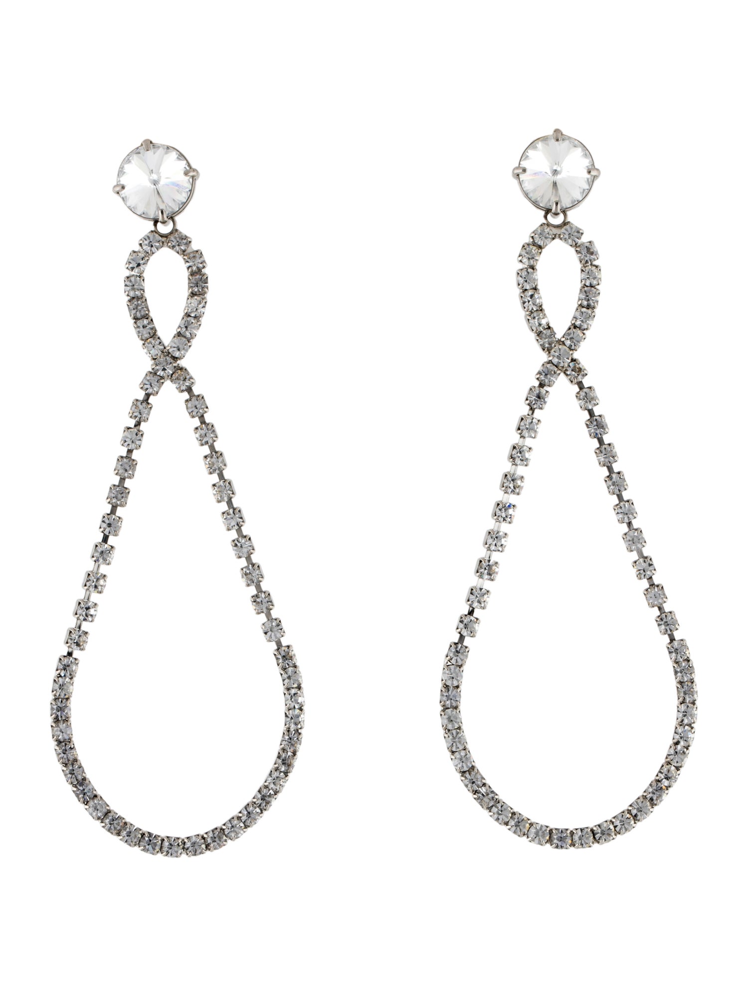 Miu Miu Crystal Teardrop Clip-On Earrings