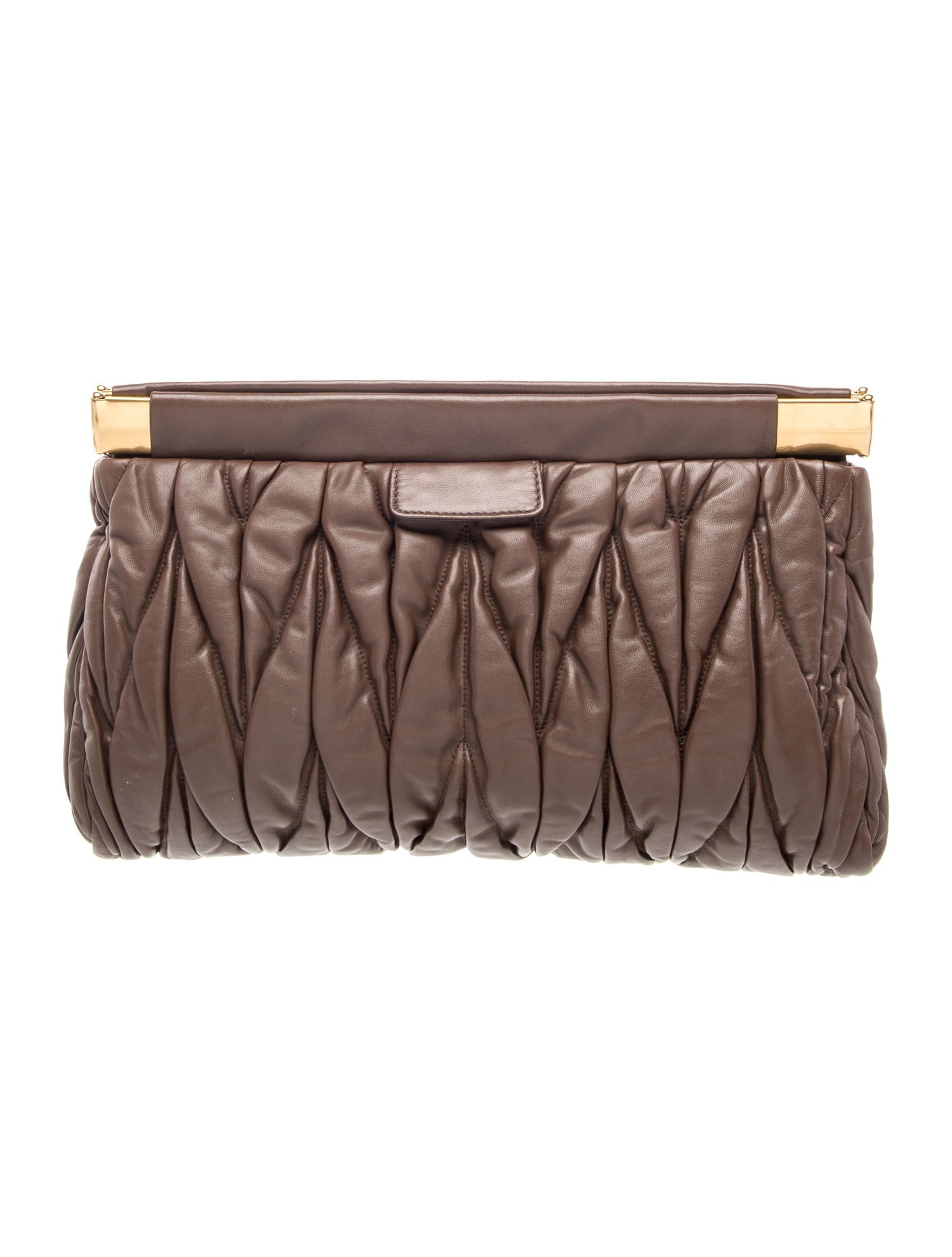 Miu Miu Leather Matelasse Frame Clutch Vintage