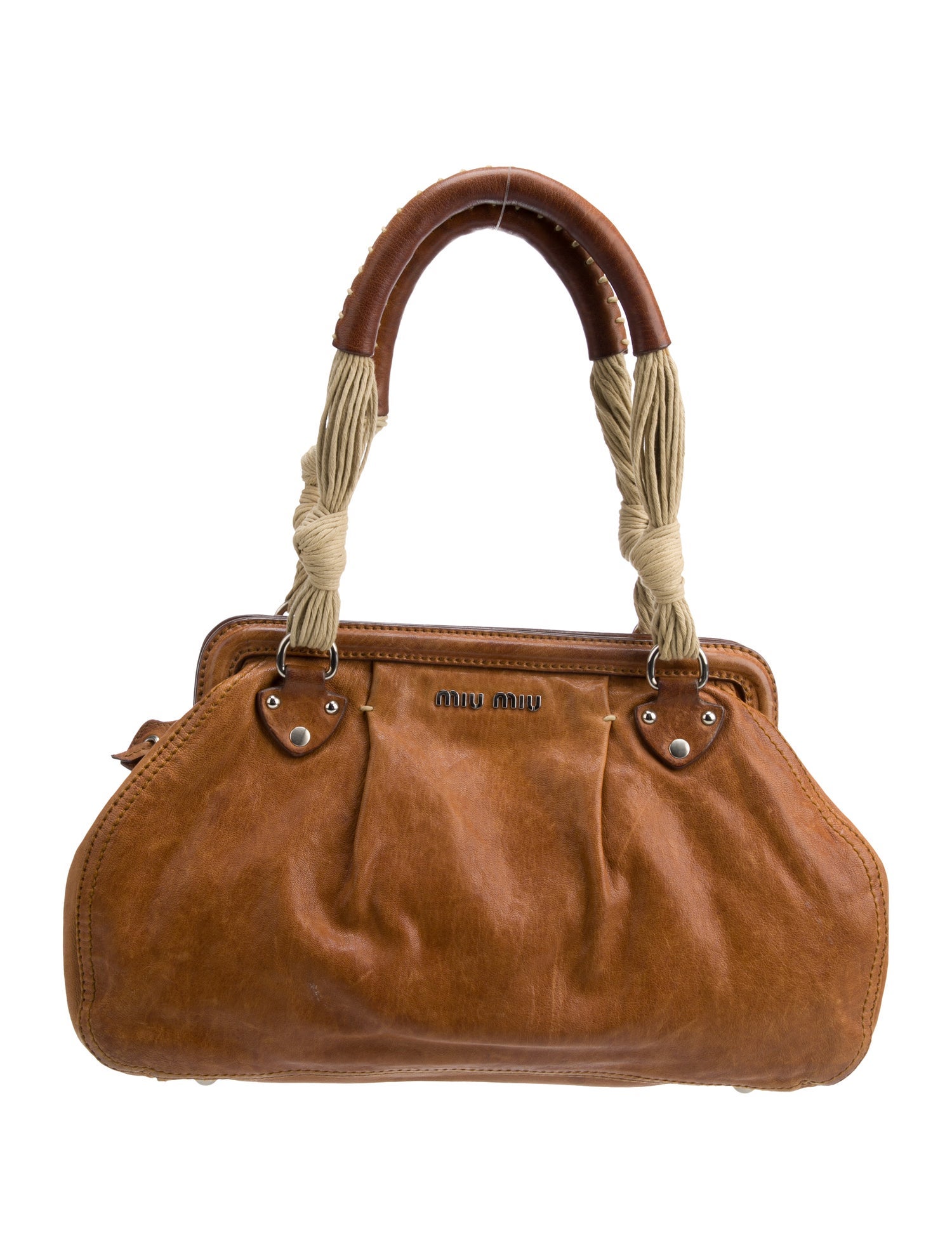 Miu Miu Leather Top Handle Bag