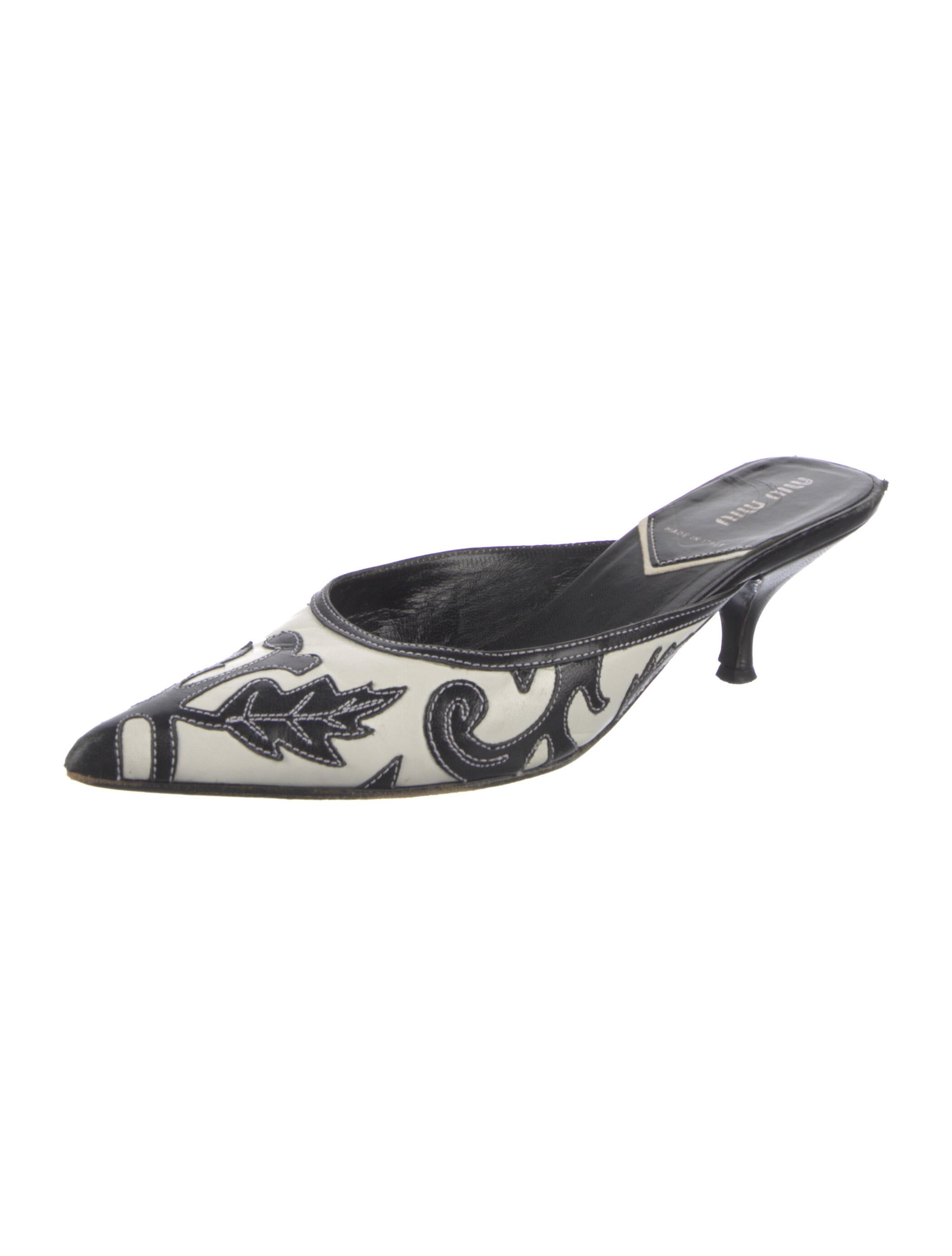 Miu Miu Leather Printed Mules