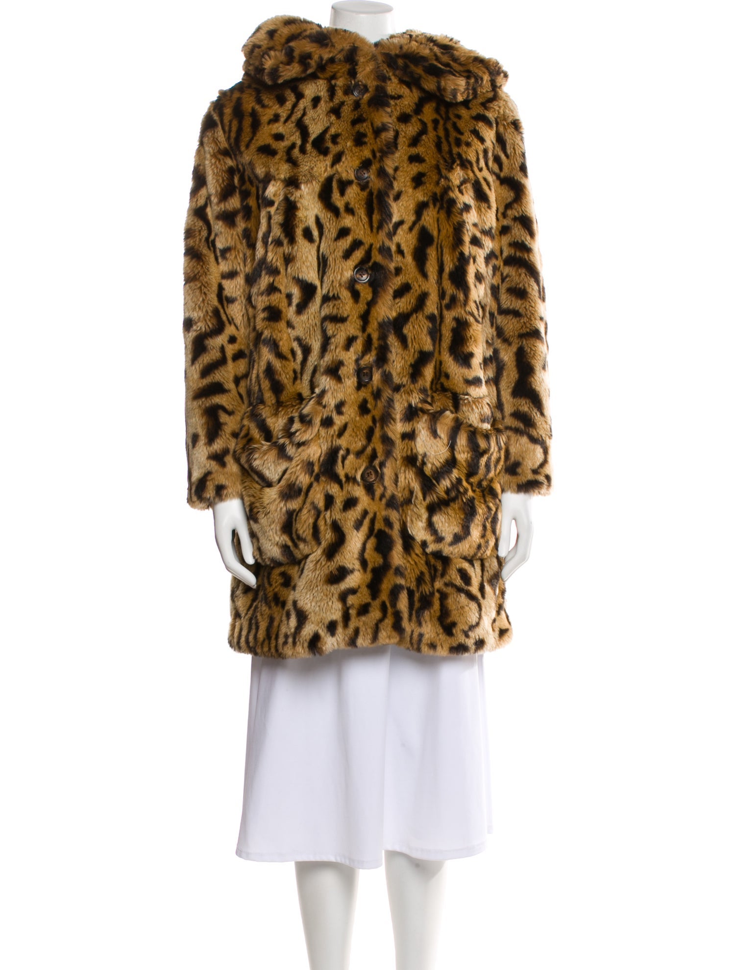 Miu Miu 2014 Animal Print Faux Fur Coat