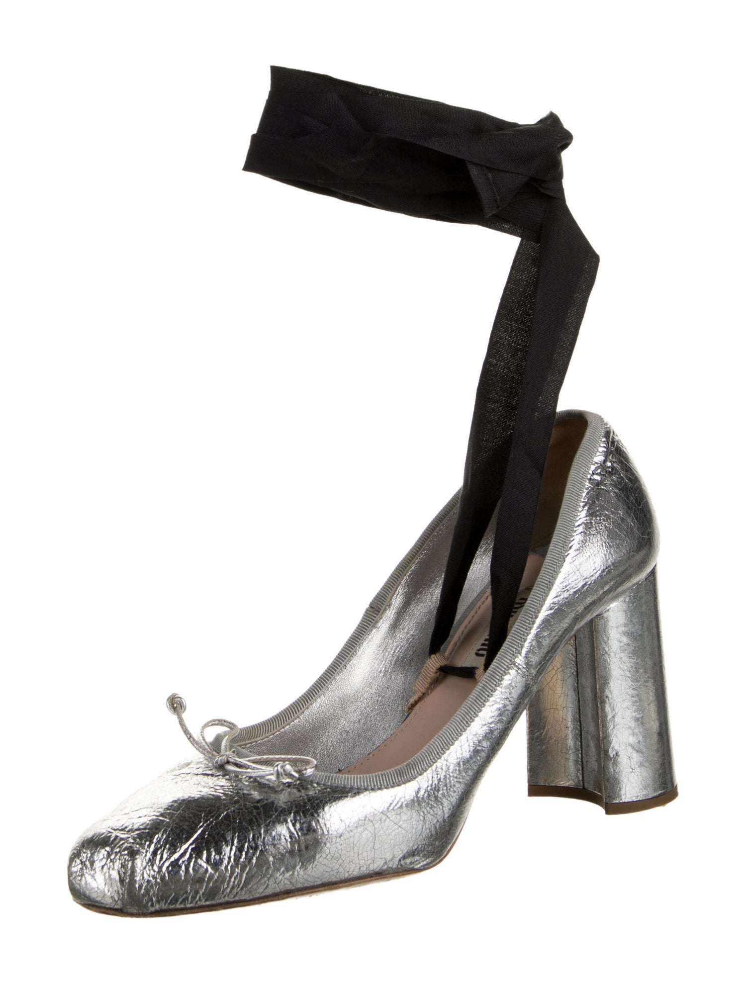 Miu Miu Leather Bow Accents Pumps