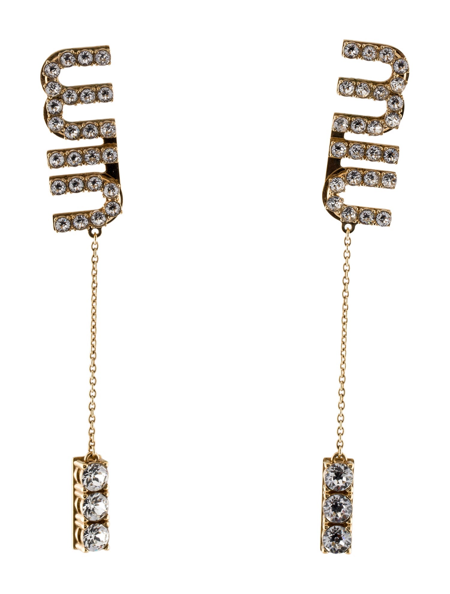 Miu Miu Crystal Pendant Earrings