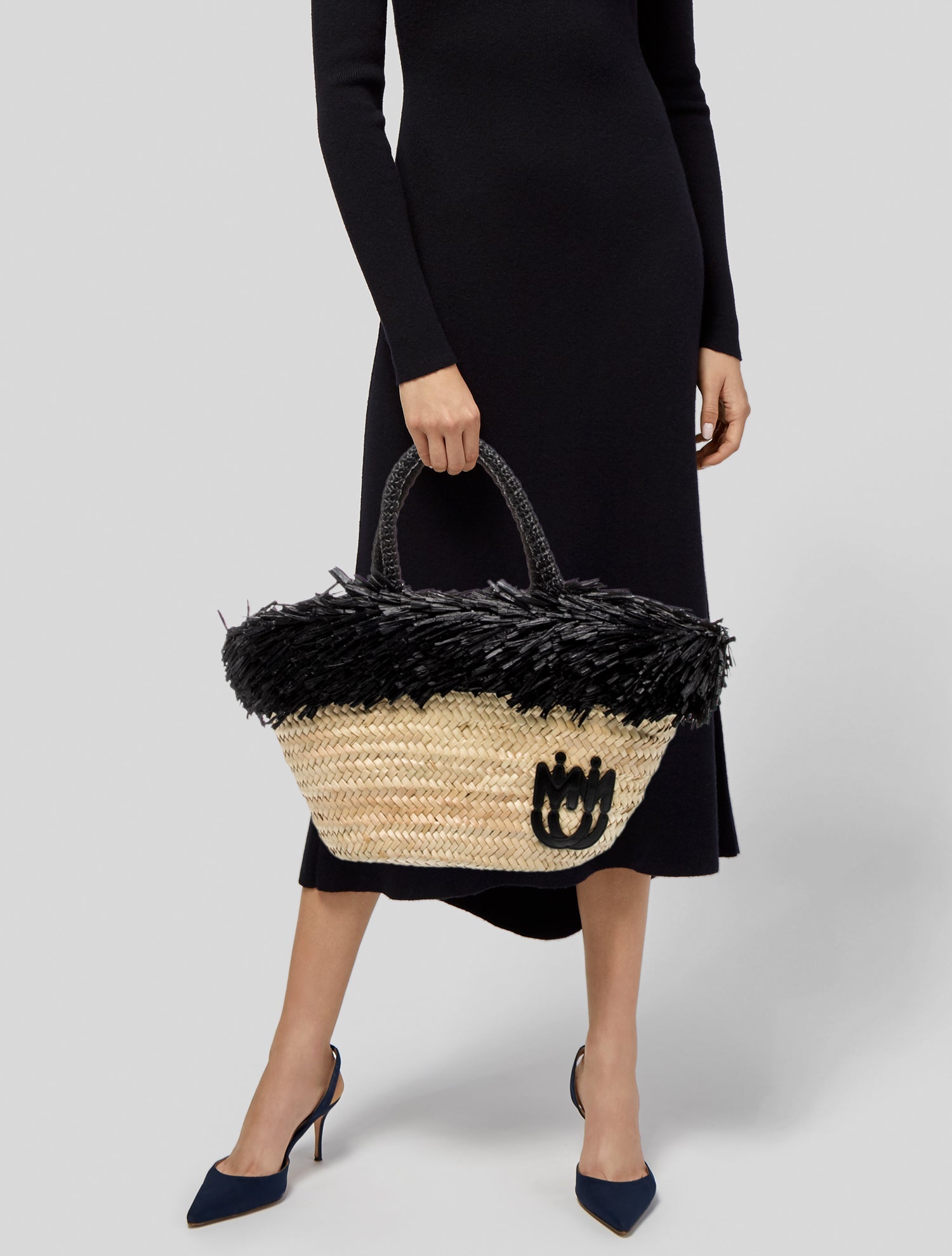 Miu Miu Wicker Woven Tote Bag