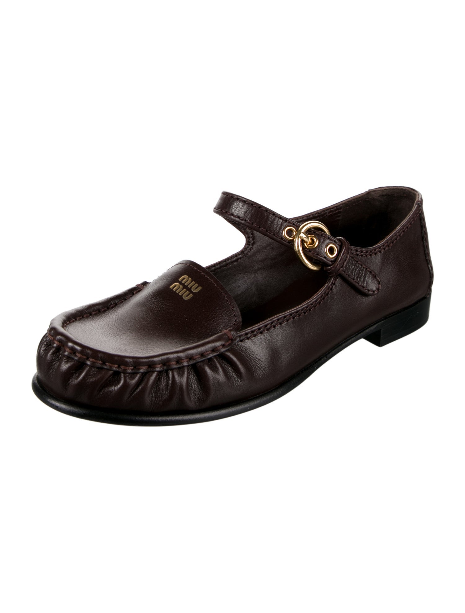 Miu Miu Leather Mary Jane Flats