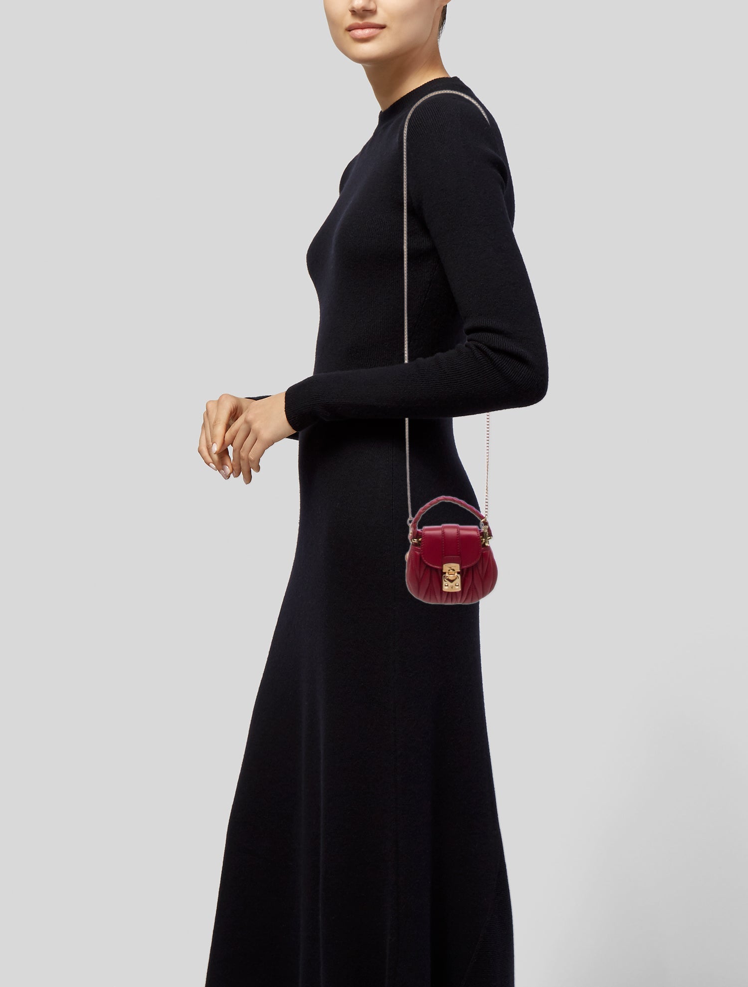 Miu Miu Leather Matelasse Mini