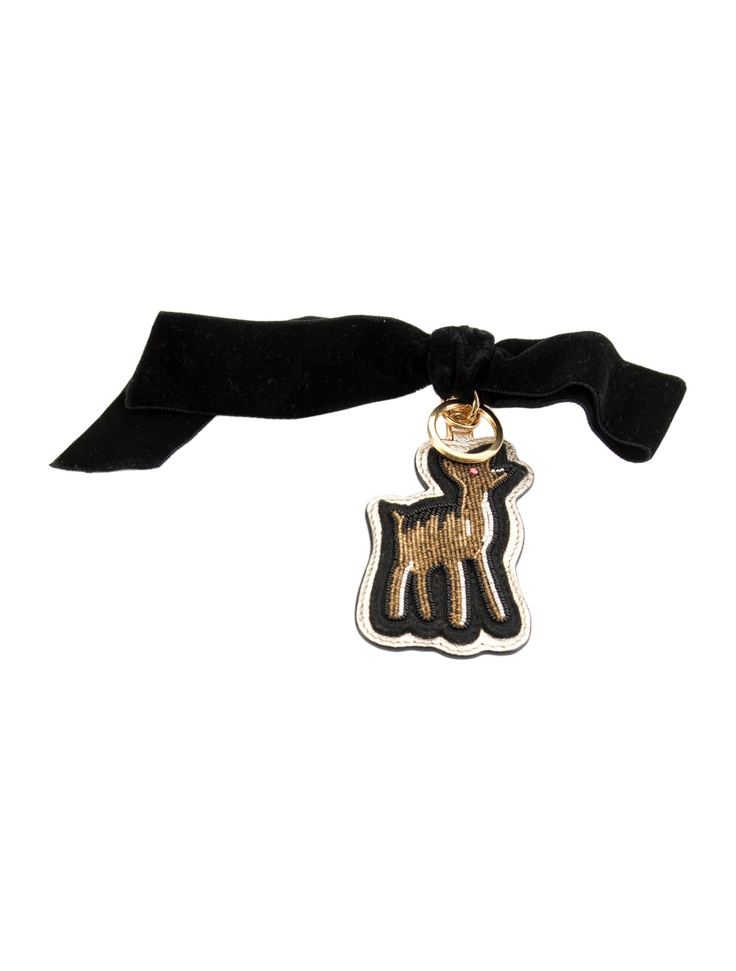 Miu Miu Pattern Print Leather Keychain