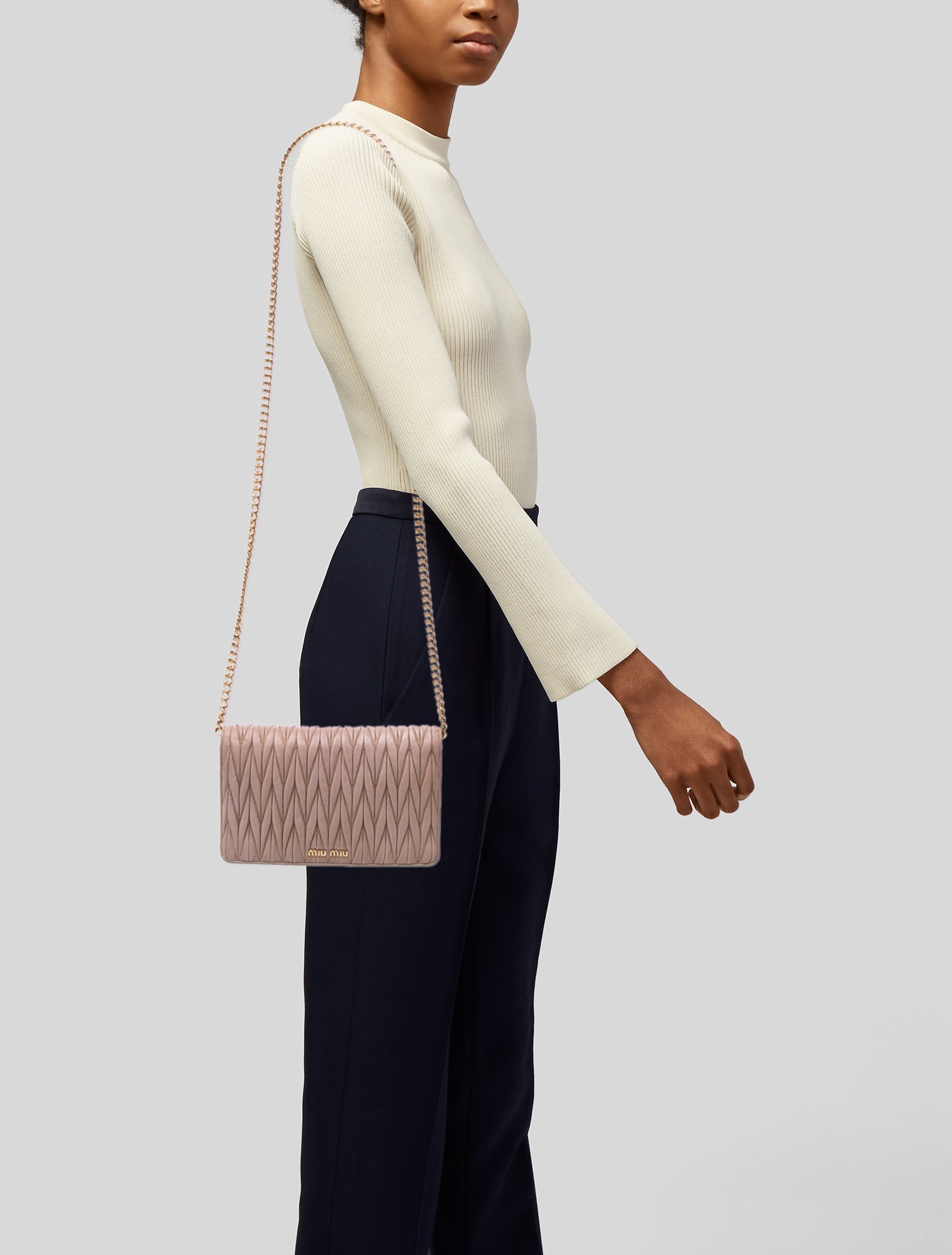 Miu Miu Leather Matelasse Shoulder Bag