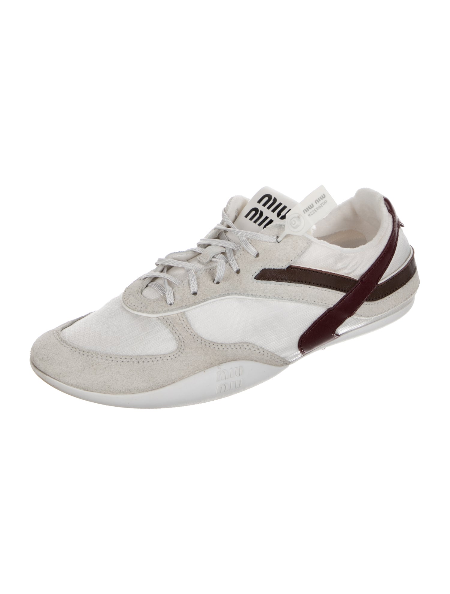 Miu Miu Leather Colorblock Pattern Sneakers