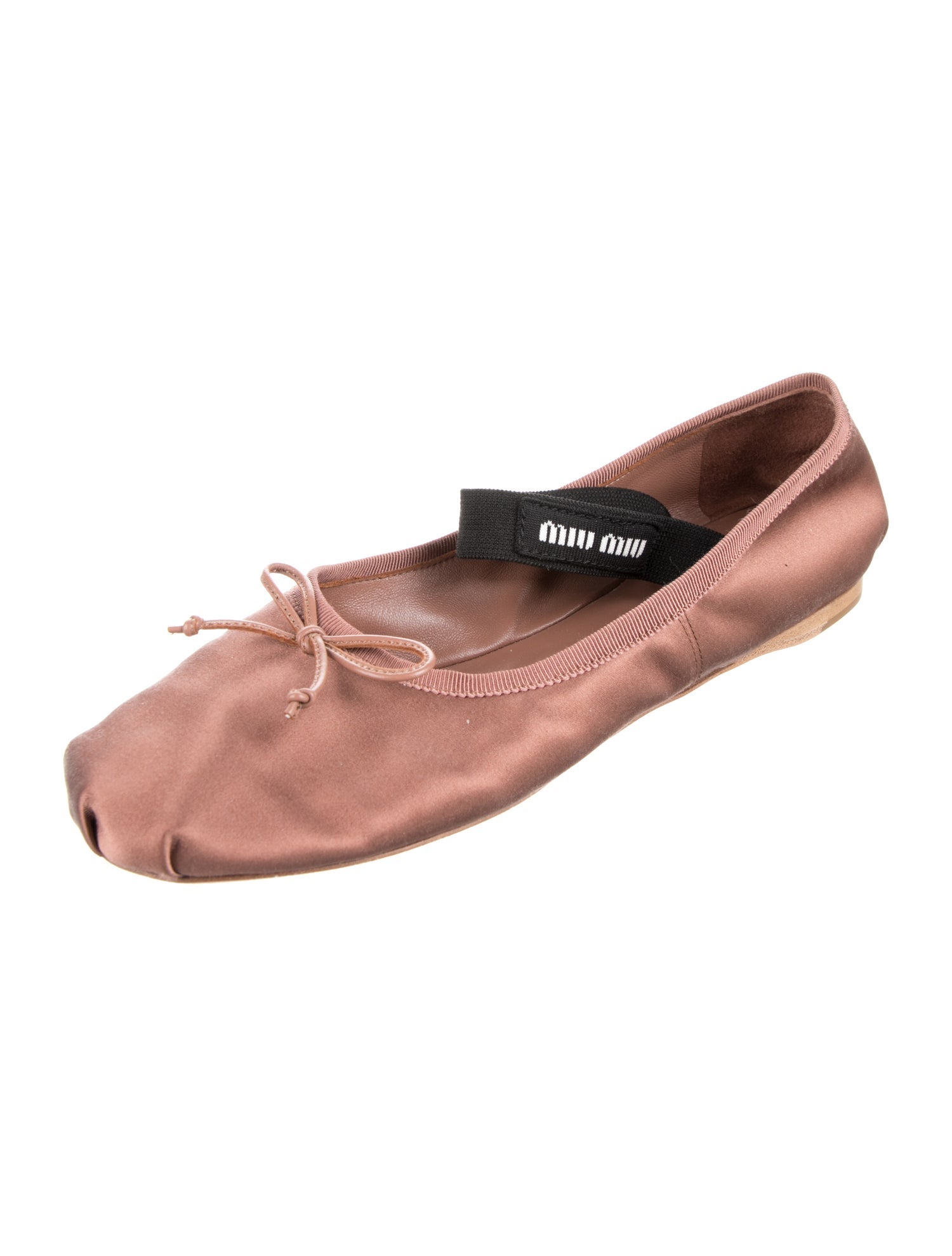 Miu Miu Satin Bow Accents Mary Jane Flats