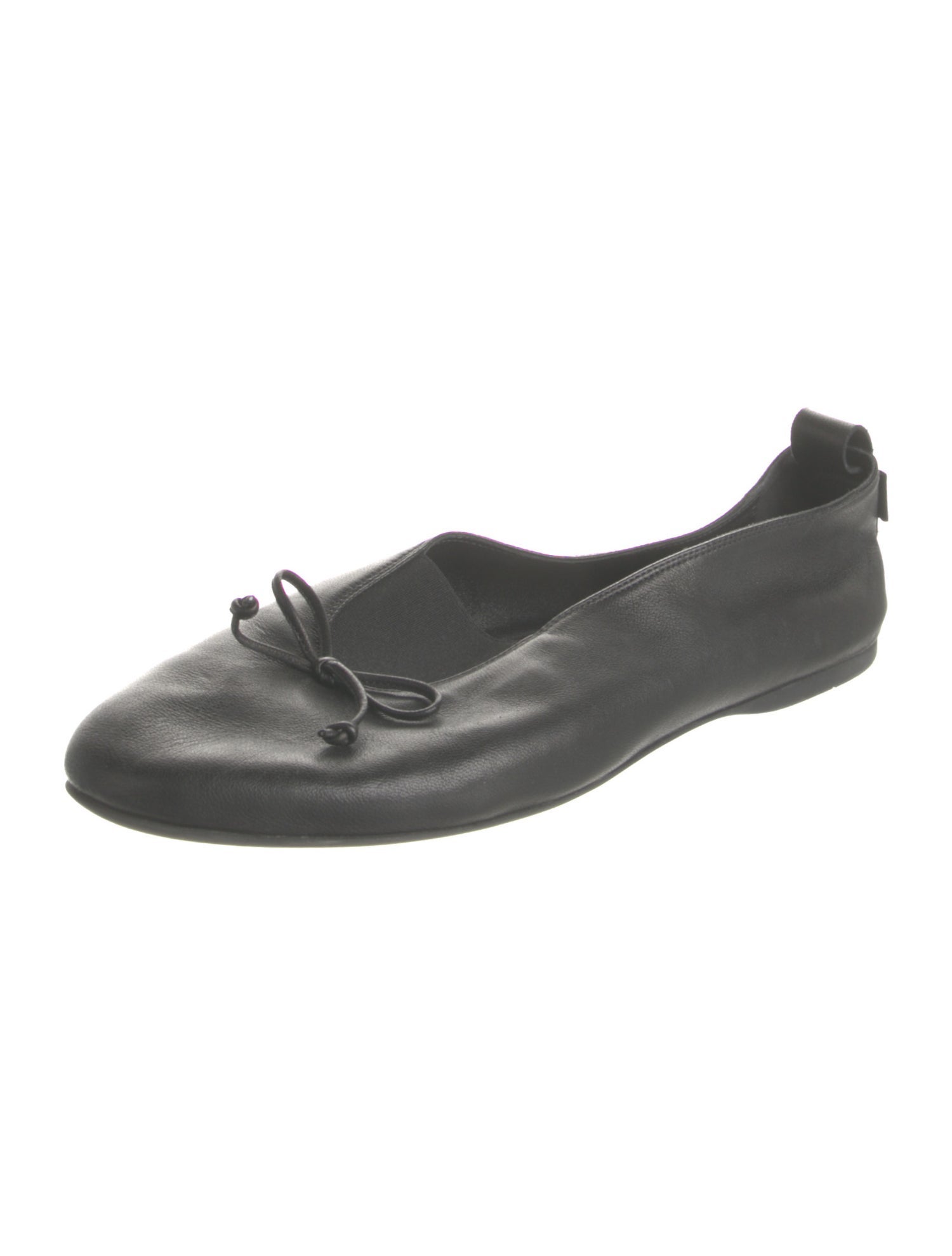 Miu Miu Leather Bow Accents Ballet Flats
