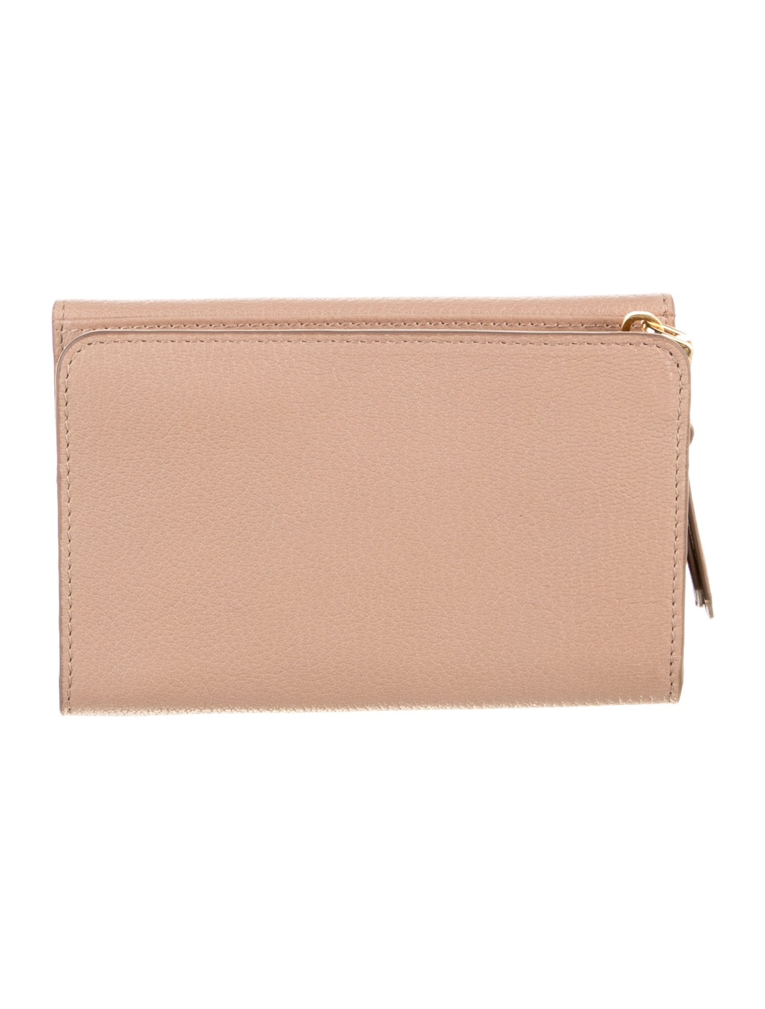 Miu Miu Swing Bamboo Continental Wallet Leather Compact Wallet