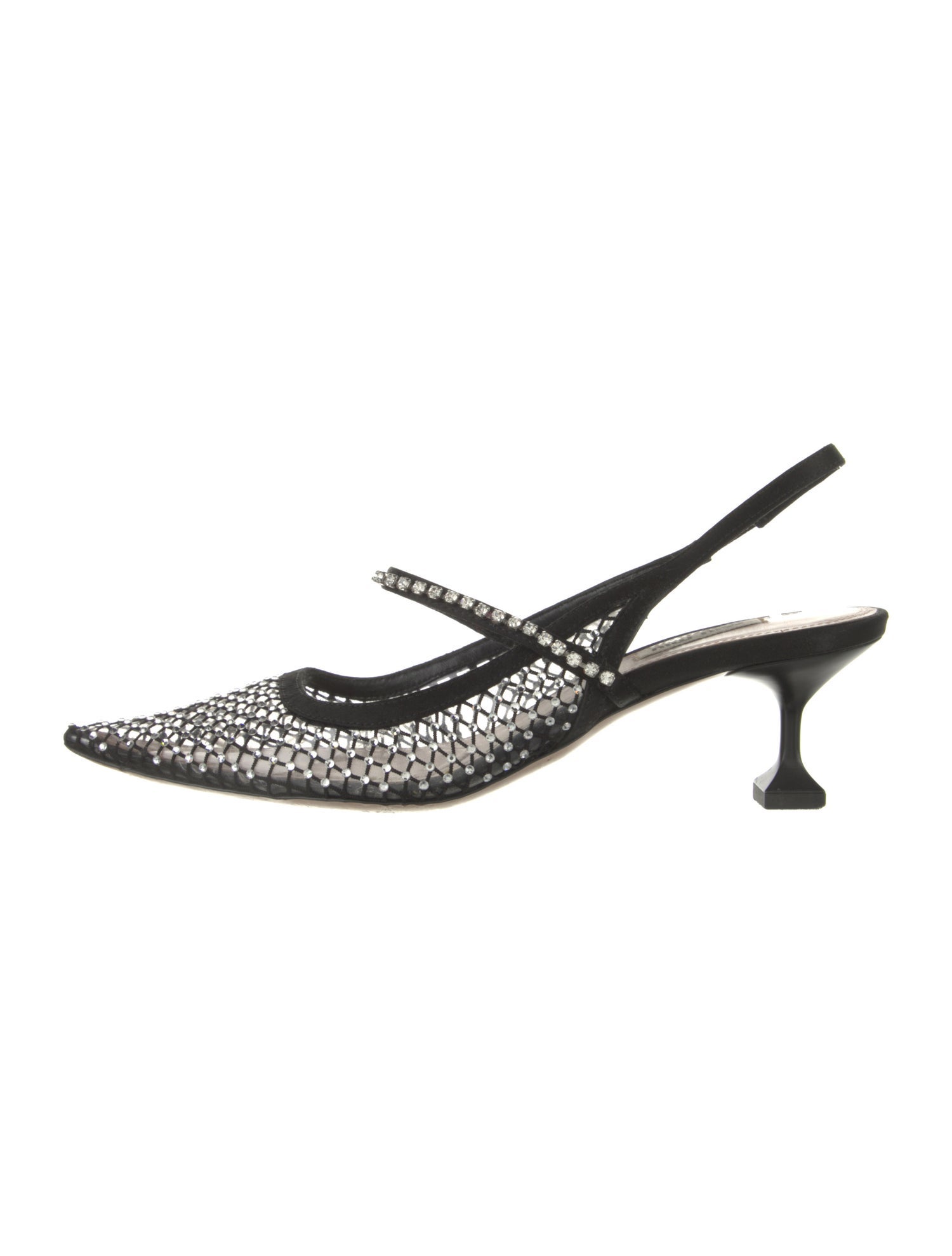 Miu Miu Mesh Accents Slingback Pumps