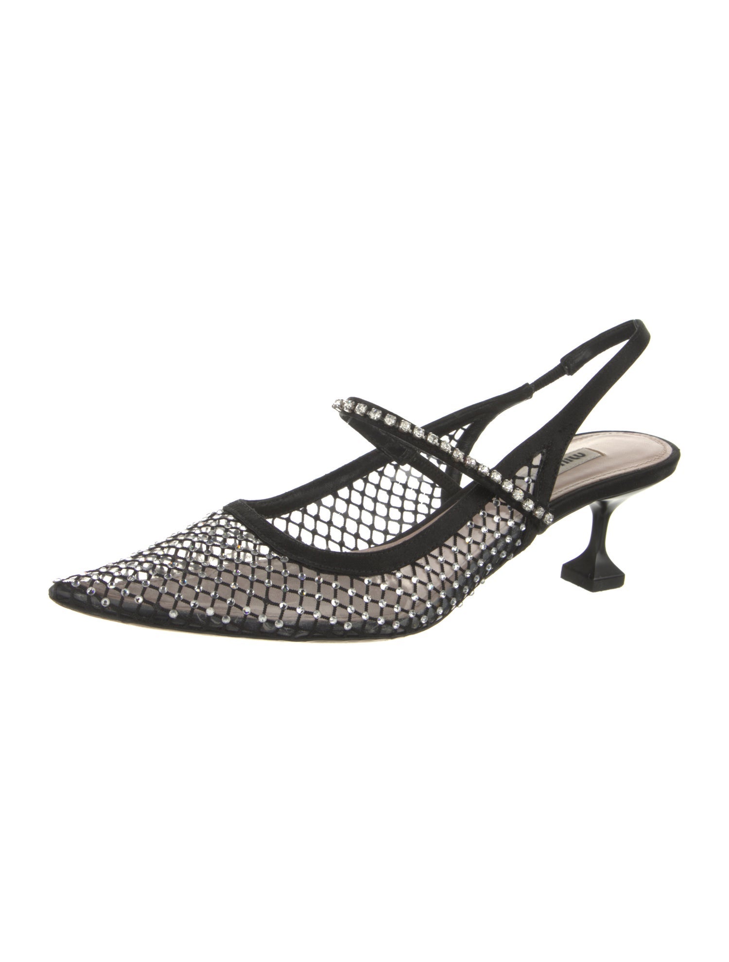 Miu Miu Mesh Accents Slingback Pumps